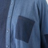 テミテ 羽織りでも使える バイカラー切替 コクーンシルエット 綿１００％デニム シャツチュニック