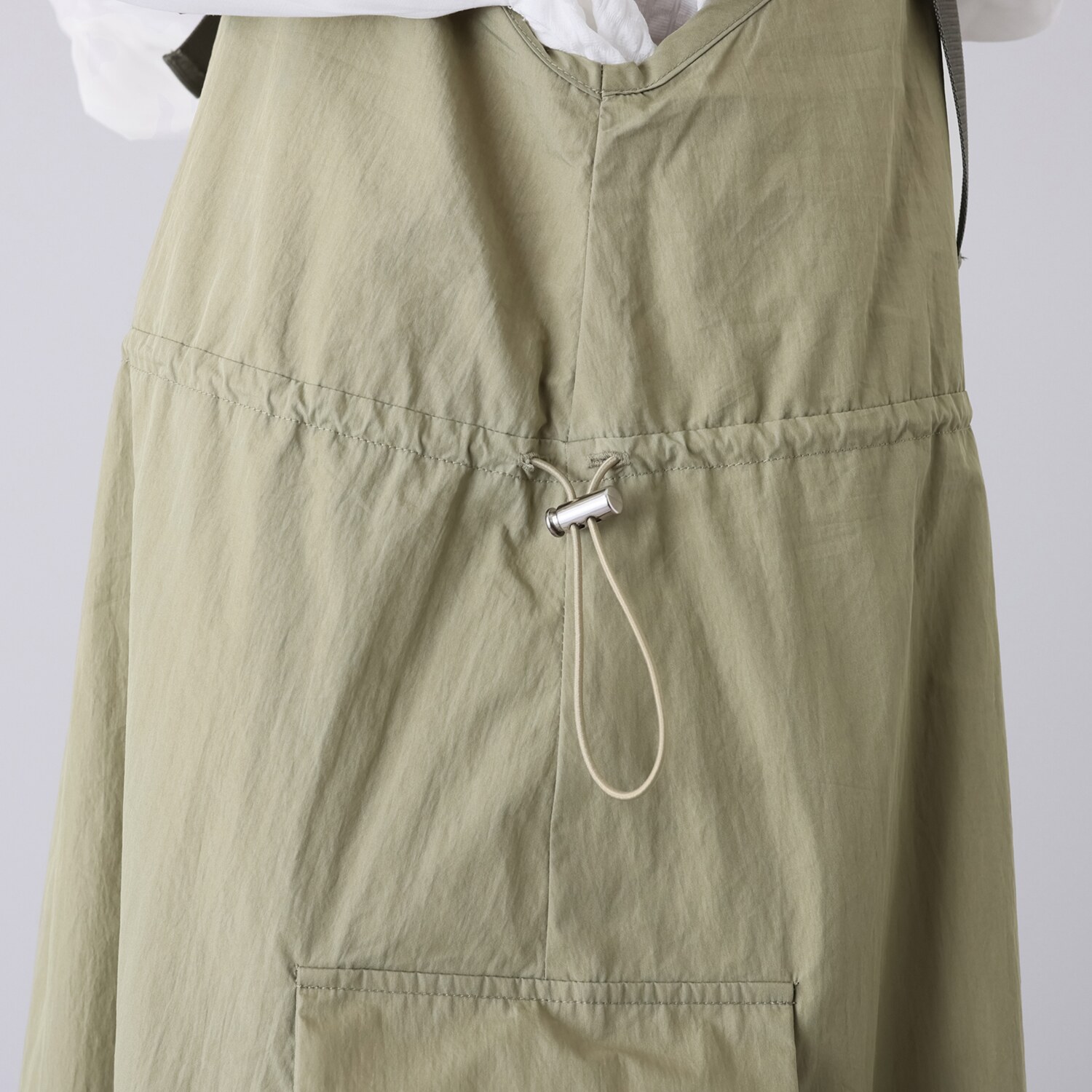 エムズ　スタイル ビンテージ風綿ナイロン 配色肩ベルト カーゴデザイン ジャンパースカート
