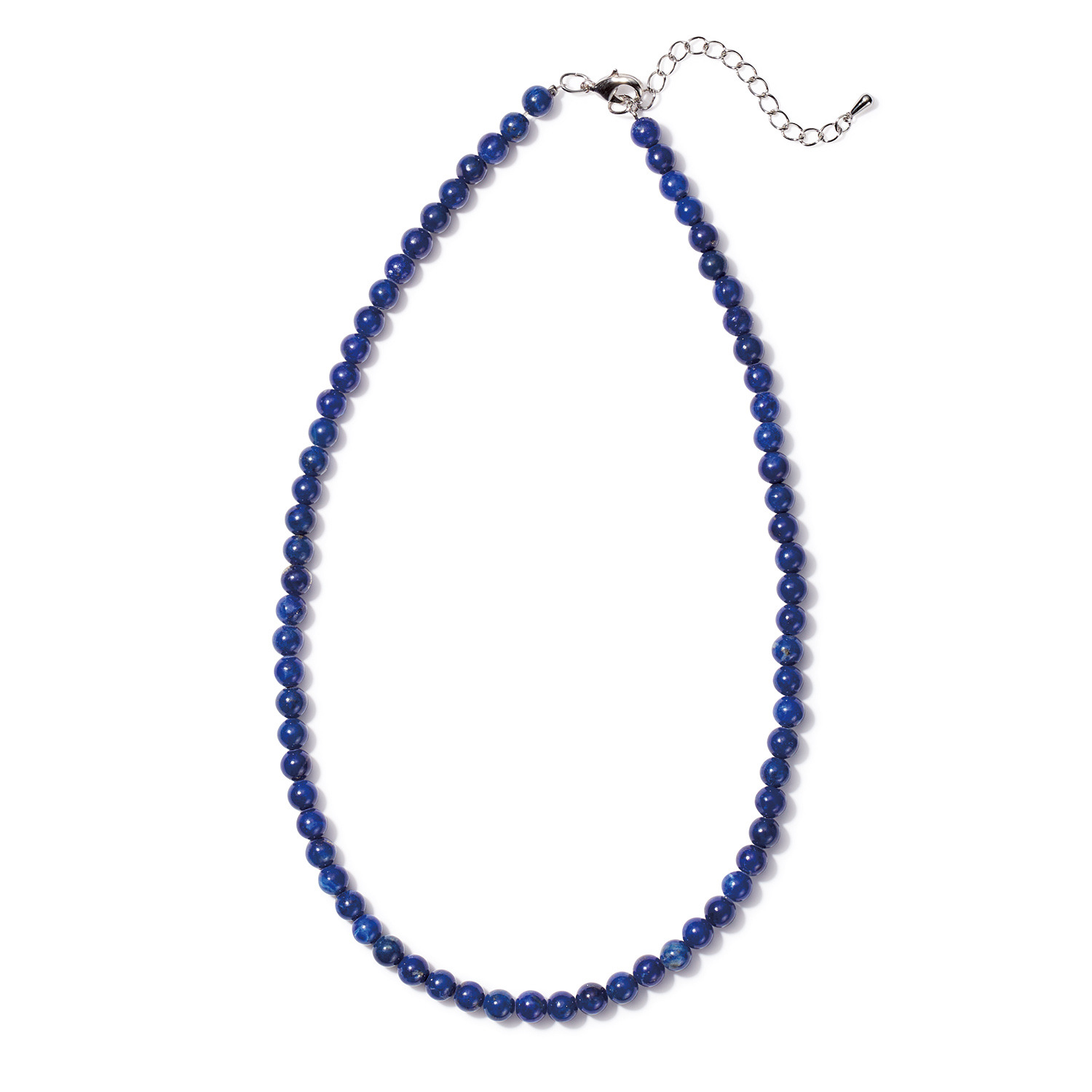 印象的な深いブルー ラピスラズリ ６ｍｍＵＰ シンプル連ネックレス