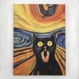 インテリアアート 猫シリーズ “ニャンコの叫び”
