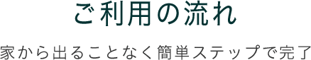 ご利用の流れ 家から出ることなく簡単ステップで完了