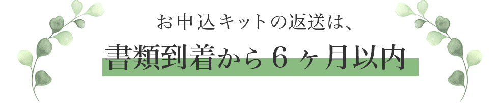 お申込キットの返送は、2022年12月31日到着まで
