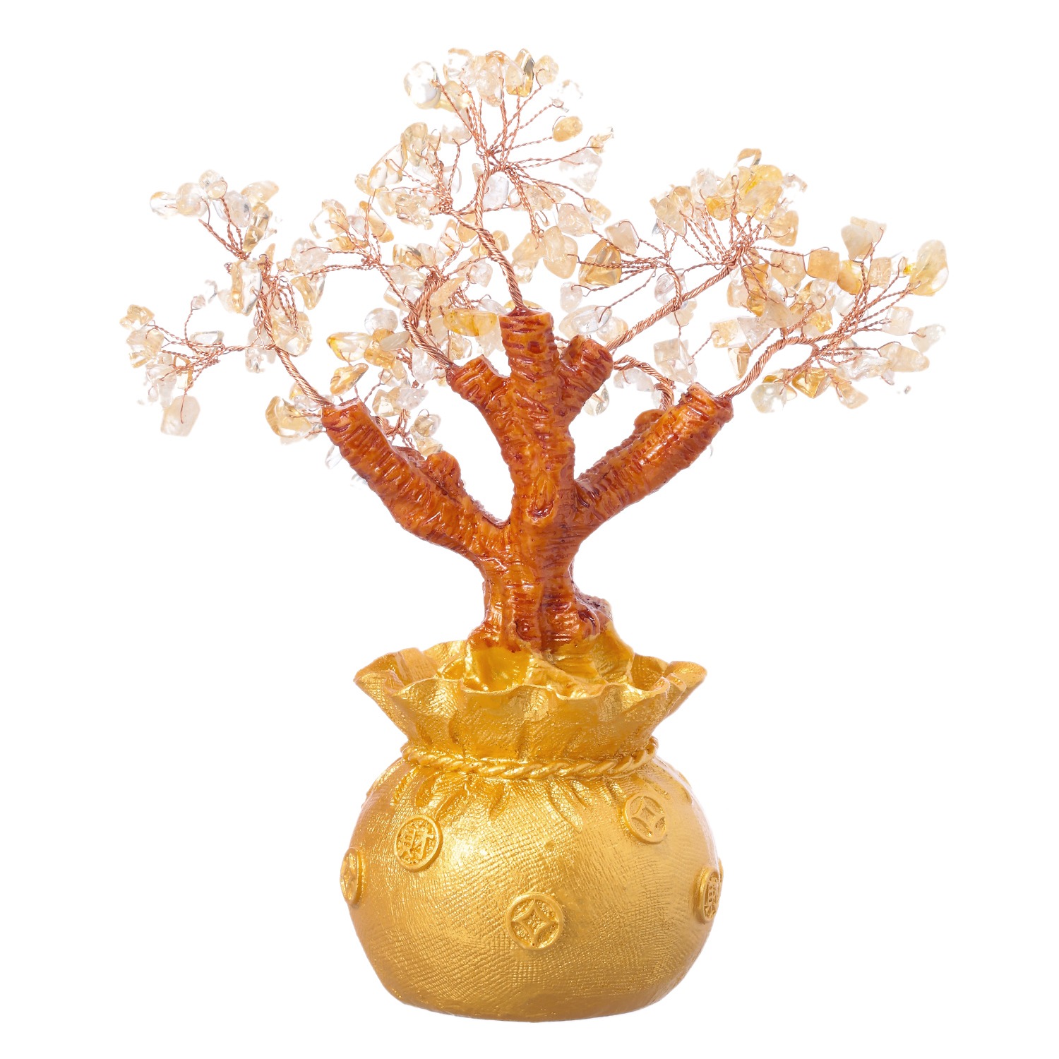 幸石堂
シトリン＆クォーツ置物　
育てる盆栽
“黄金色の招財樹”