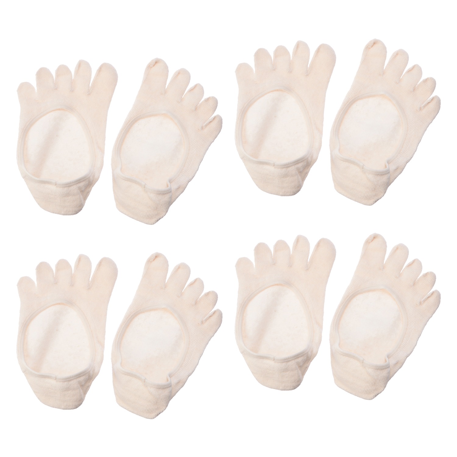 女の欲望 麻混 ５本指インナーソックス 同色４足セット 