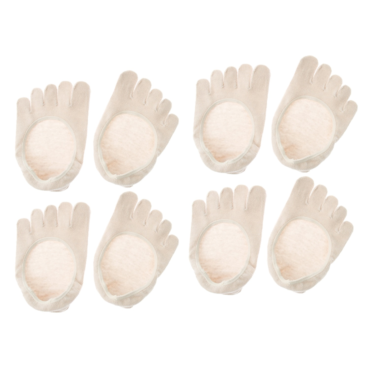 女の欲望 麻混 ５本指インナーソックス 同色４足セット 