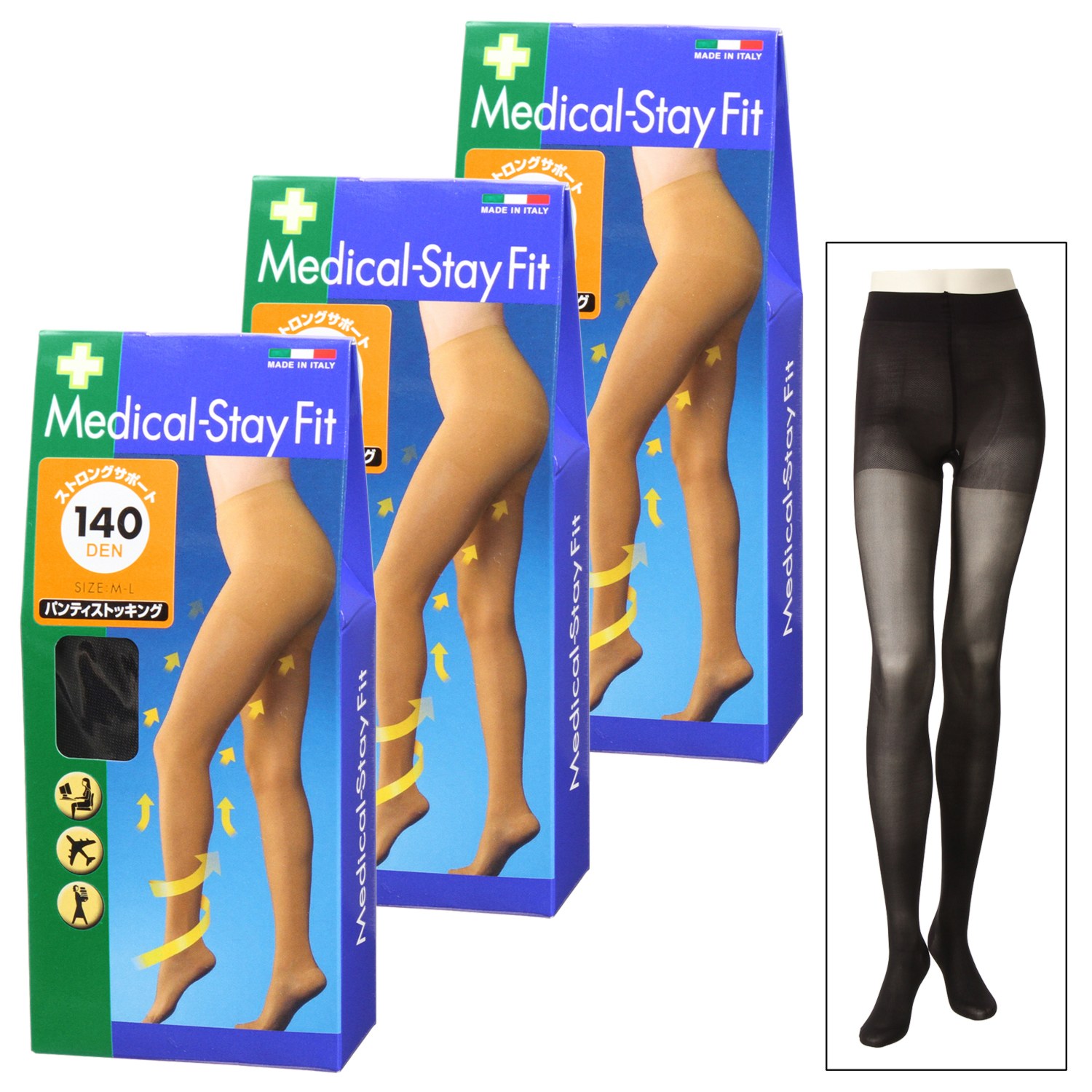 メディカルステイフィット
１４０デニール
ストッキング同色３足組