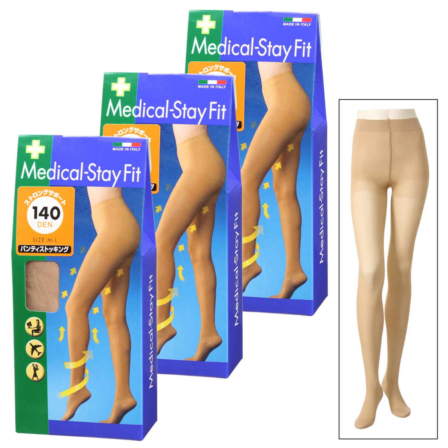 メディカルステイフィット
１４０デニール
ストッキング同色３足組