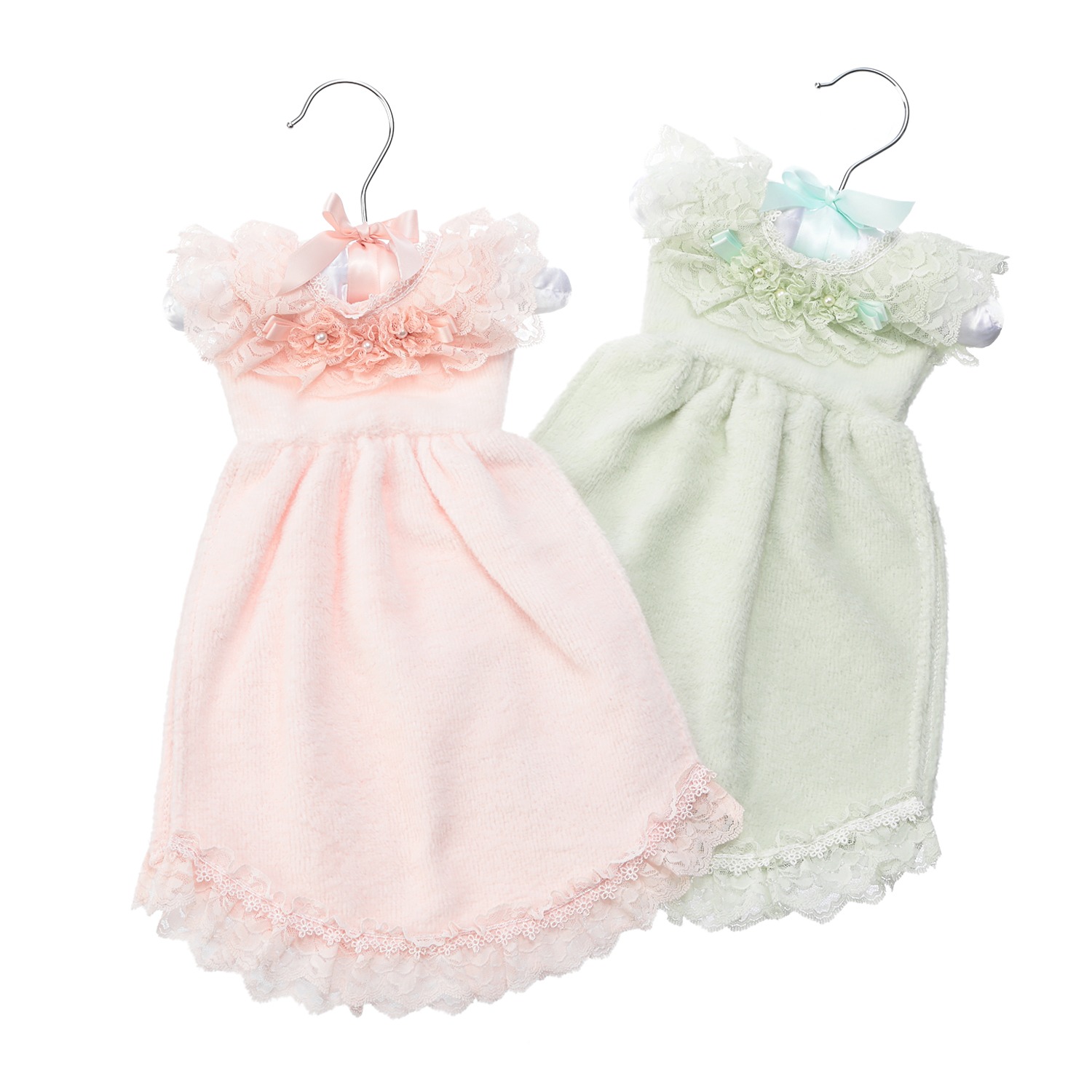 ラ　ルイス
レースをあしらった
ハンガー付
ドレスタオル２枚セット