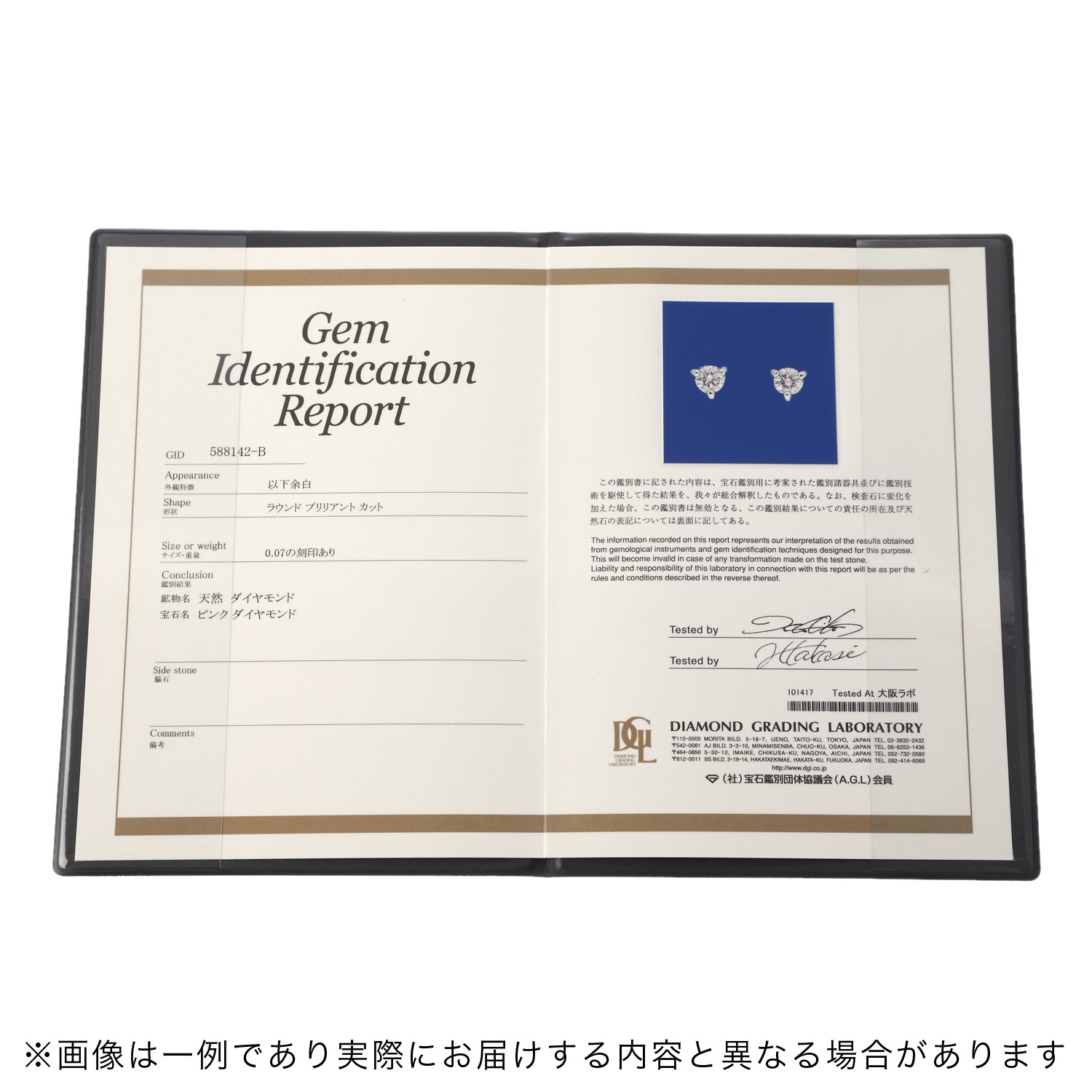 ラビオス
プラチナ９００
アーガイル産
ピンクダイヤモンド
スタッドピアス
＜鑑別書付＞