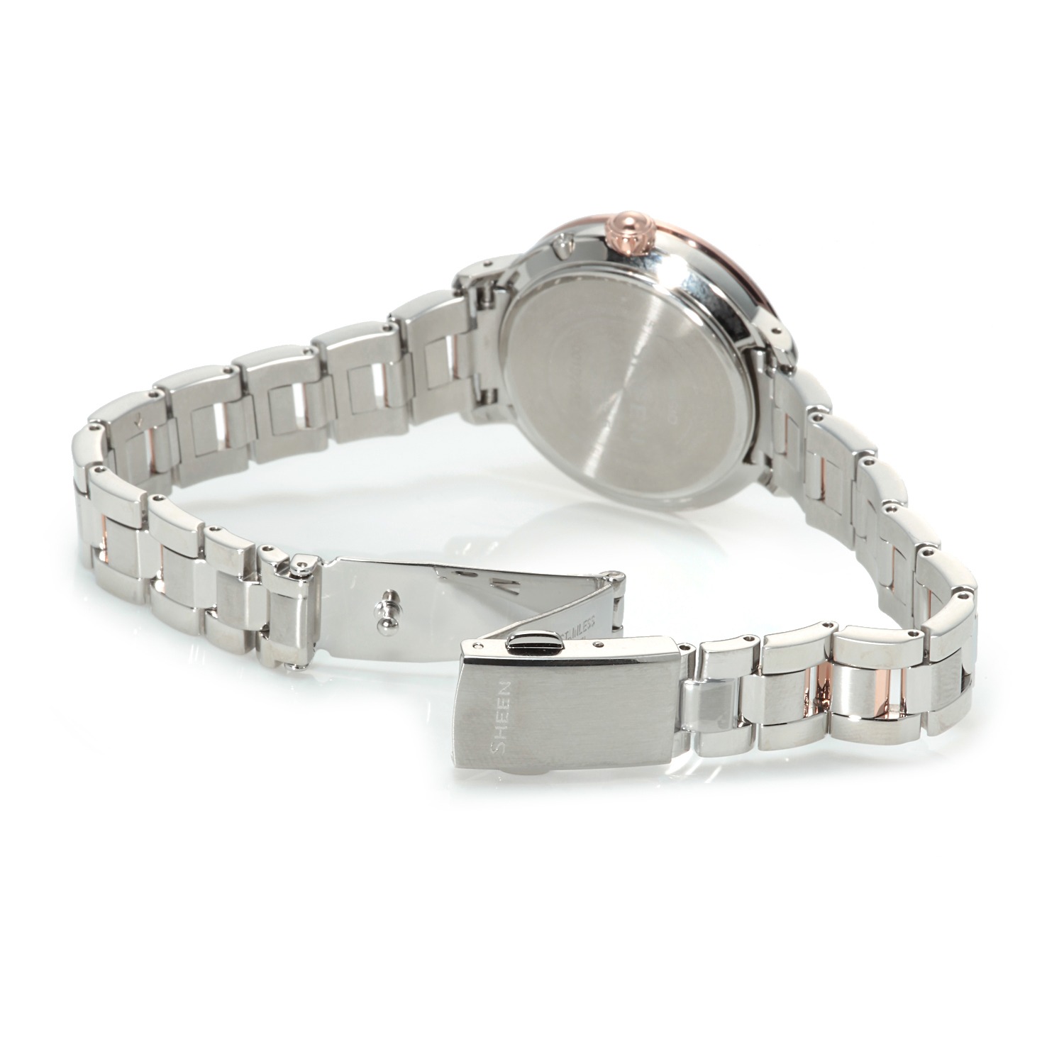 カシオ　レディース　電波ソーラー腕時計　“シーン”＜ローズゴールドカラー＞