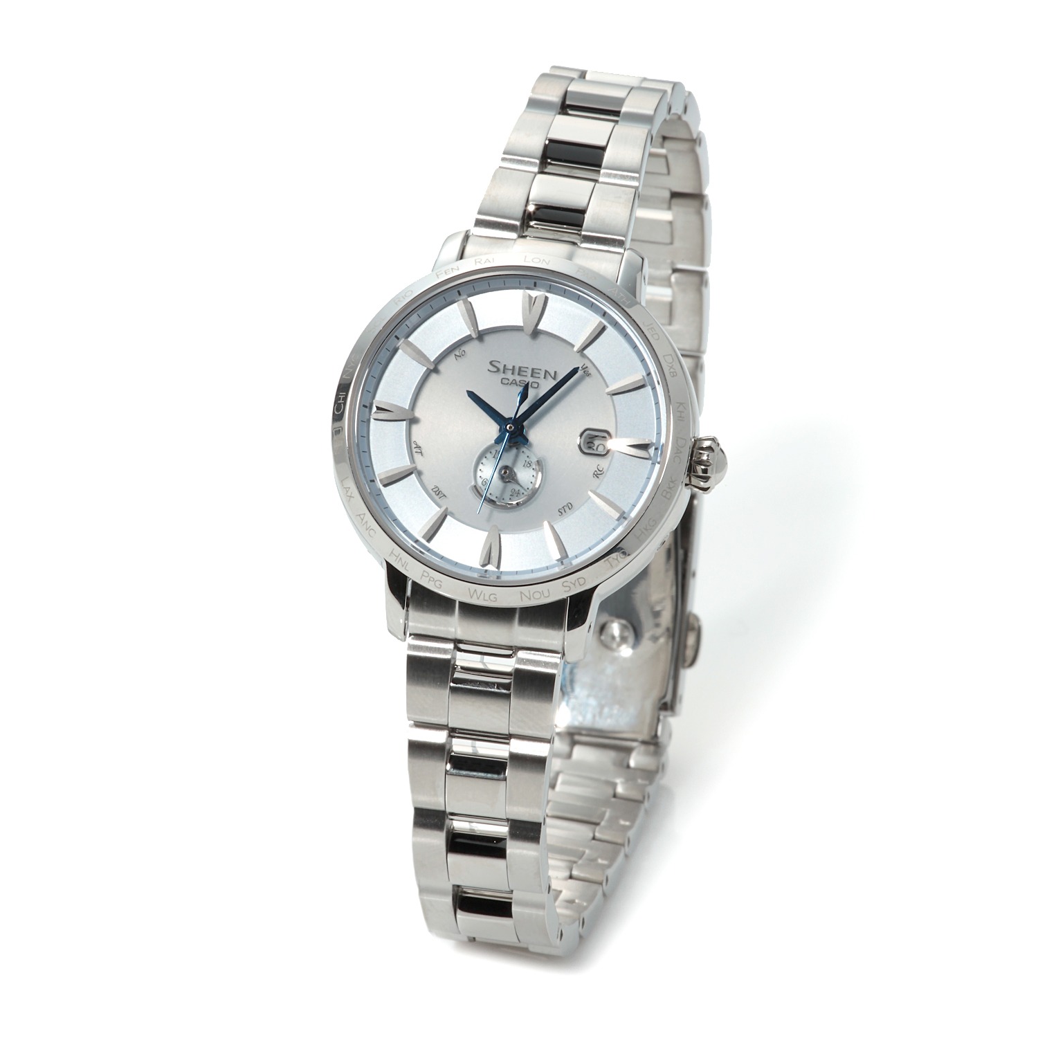 カシオ
レディース
電波ソーラー腕時計
“シーン”
＜アイスブルー＞