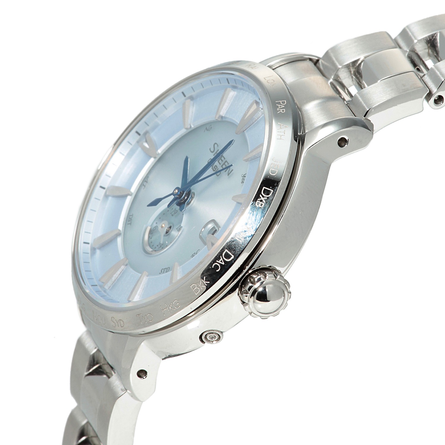 カシオ
レディース
電波ソーラー腕時計
“シーン”
＜アイスブルー＞