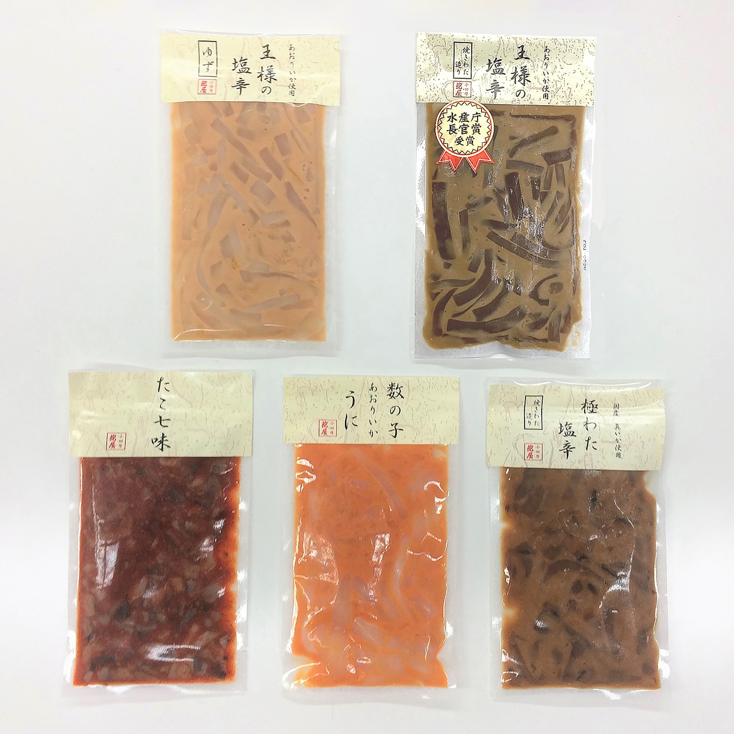 小田原の
老舗魚問屋が作った
珍味５種セット