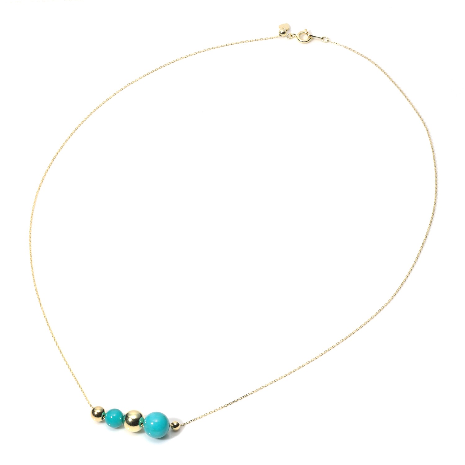 ミケランジェロ
ターコイズ
ラウンドビーズ
ボールパーツアクセント
ネックレス