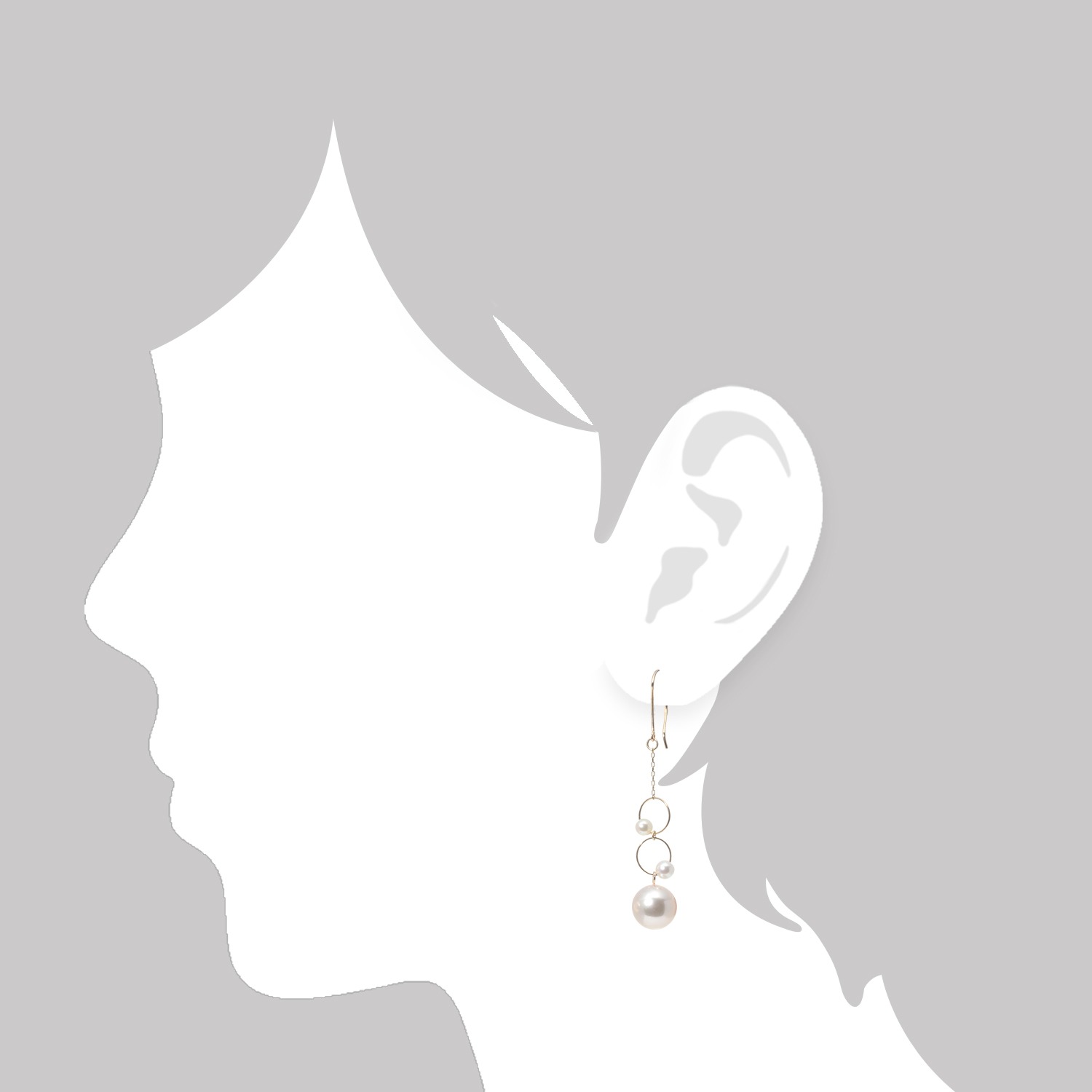 １４Ｋ
シャンパンカラー　アコヤパール＆無調色ベビーアコヤパール
バブルデザイン
スウィングピアス