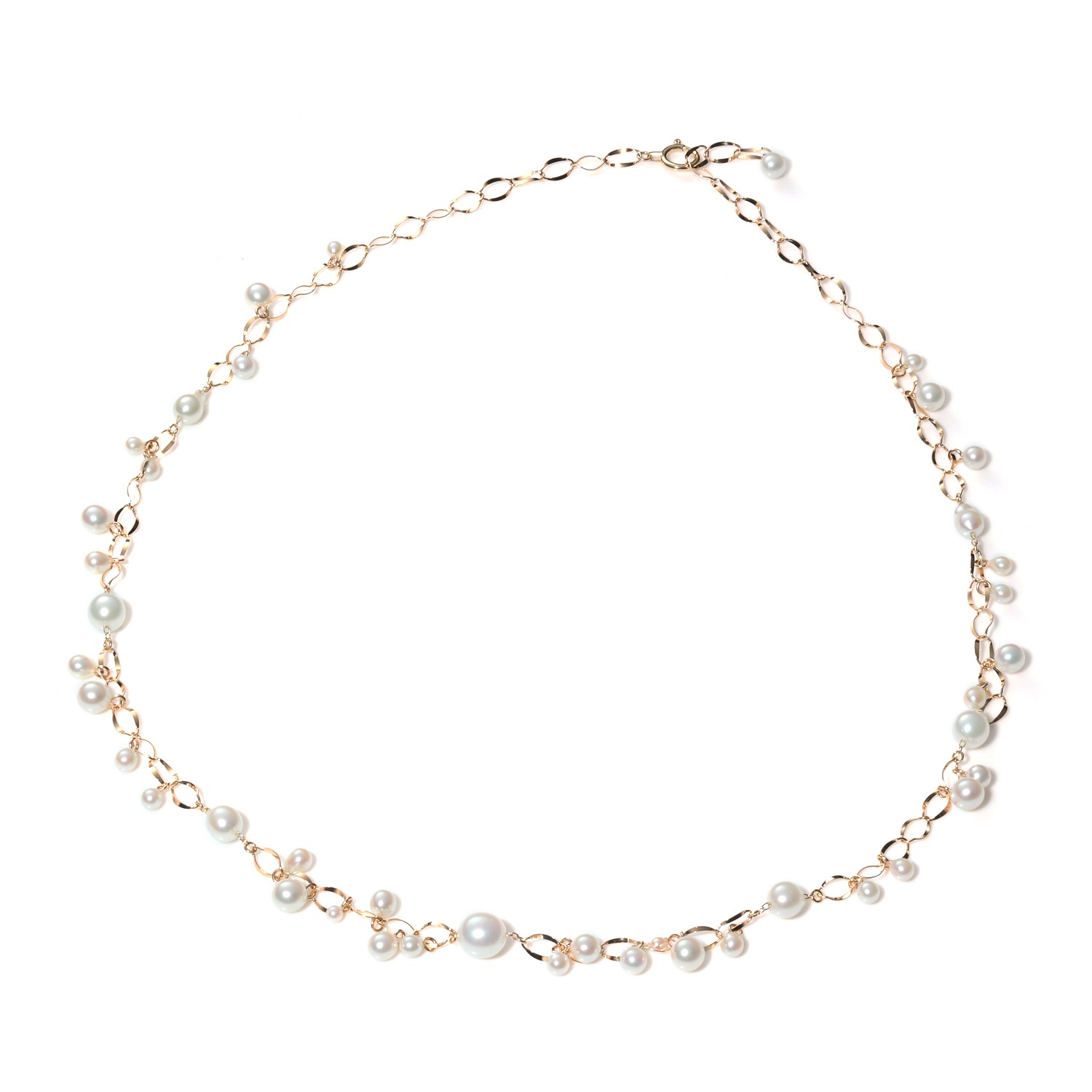 １４Ｋ
無調色アコヤパール＆ベビーアコヤパール
しゃらしゃら
ネックレス