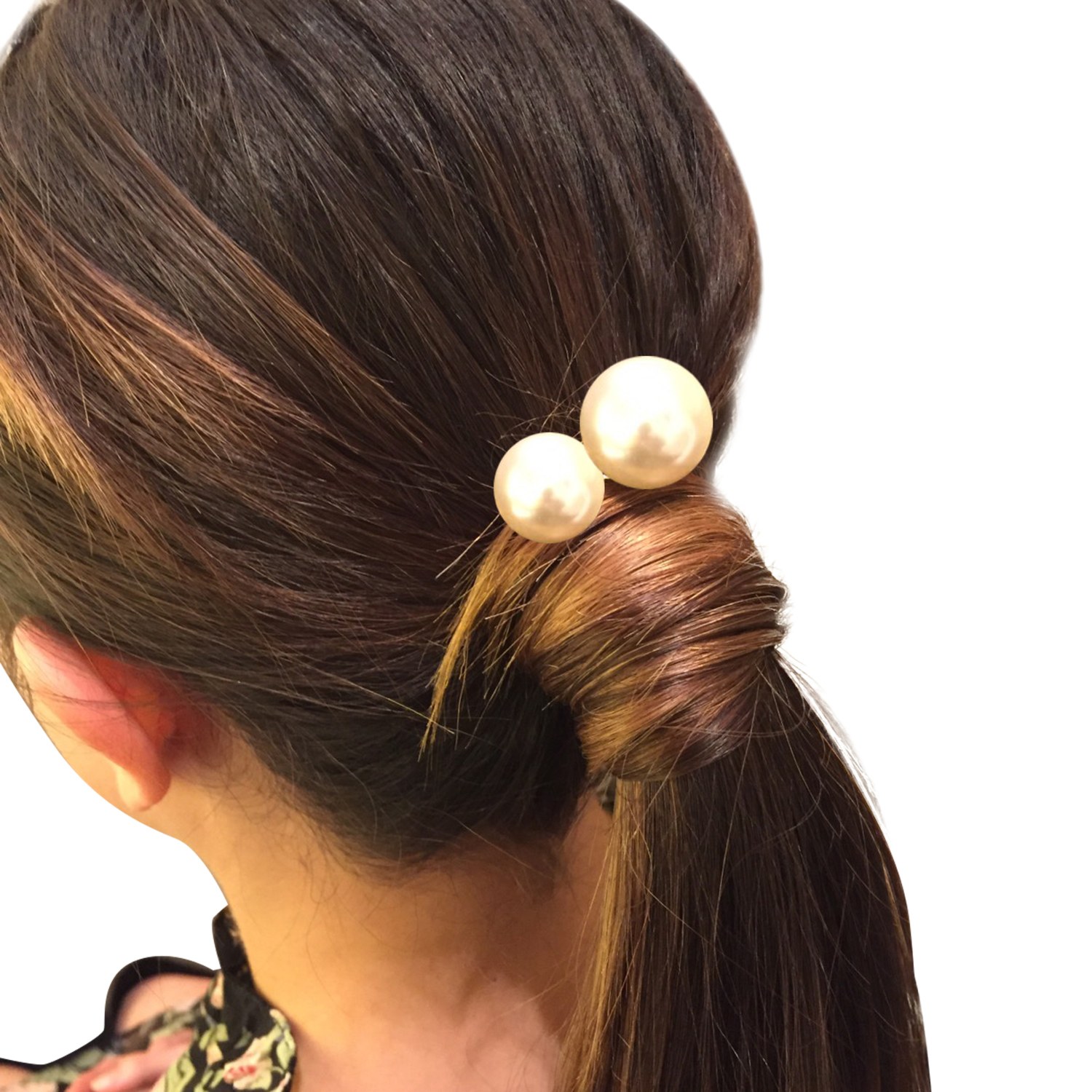 ねじねじ パールビジュウ付 スクリューピン 大小２個セット 