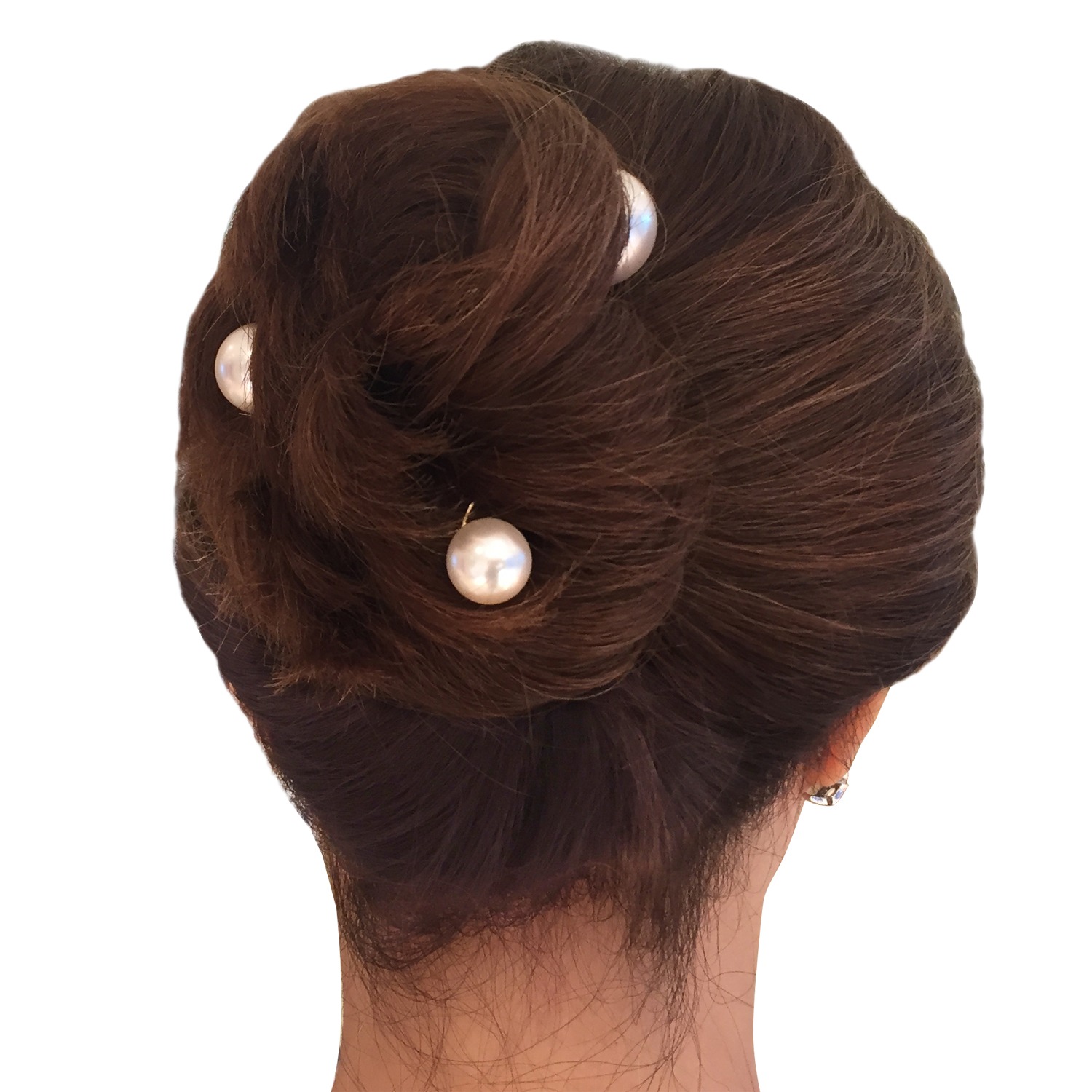 ねじねじ パールビジュウ付 スクリューピン 大小２個セット 