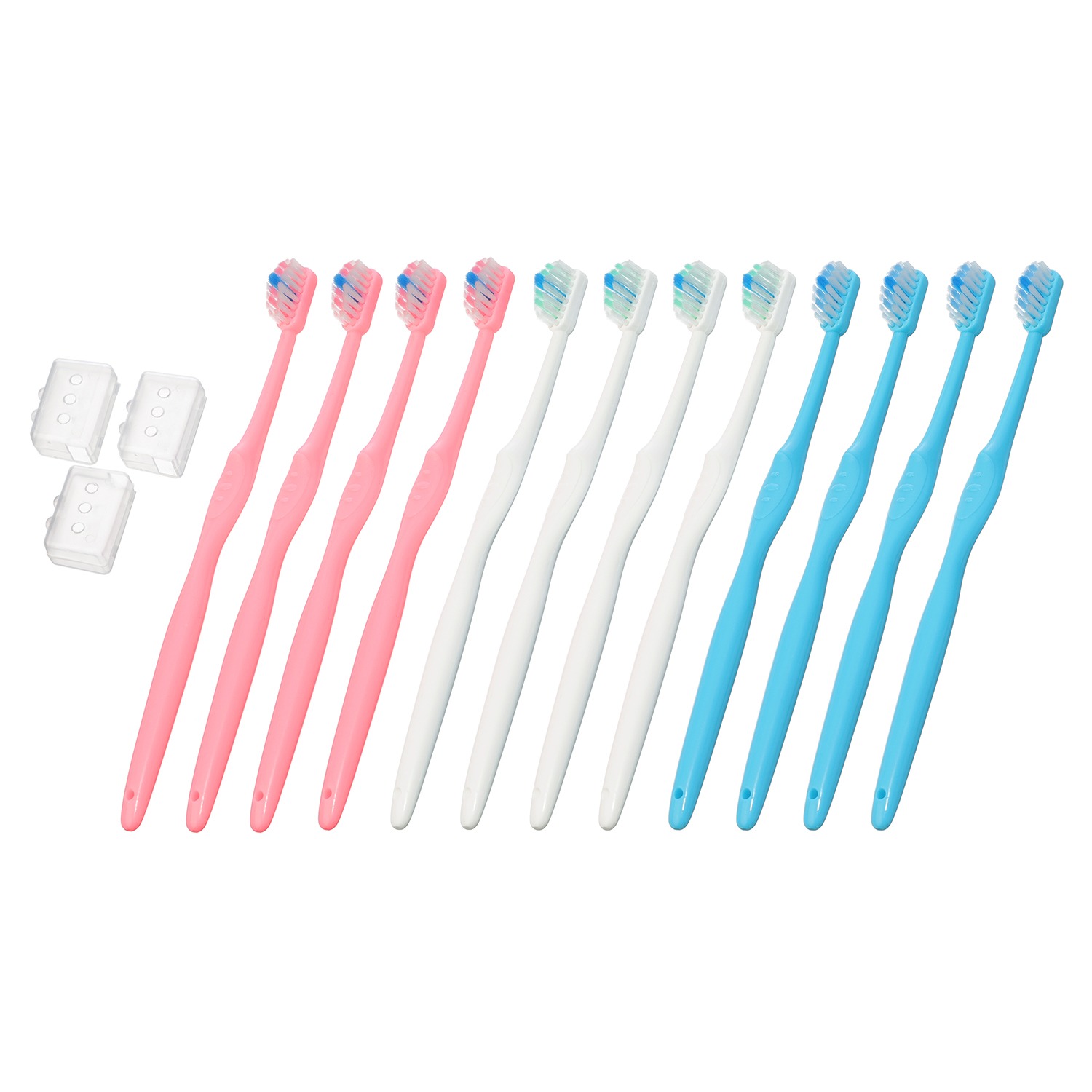 ピラミッド形状とタフトで
効率的に汚れを落とす！
“奇跡の歯ブラシＳＰ”
１２本＆キャップ３個
特別セット