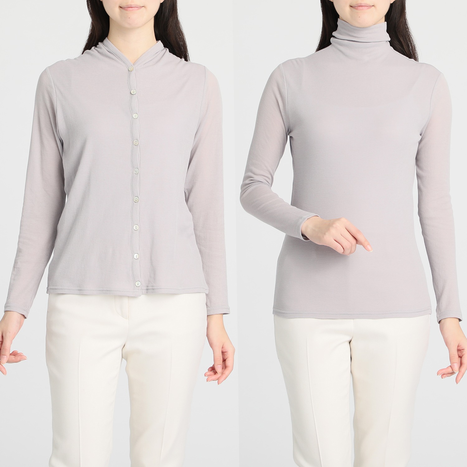 天使の綿シフォン
２ウェイカーディガン＆プルオーバーセット