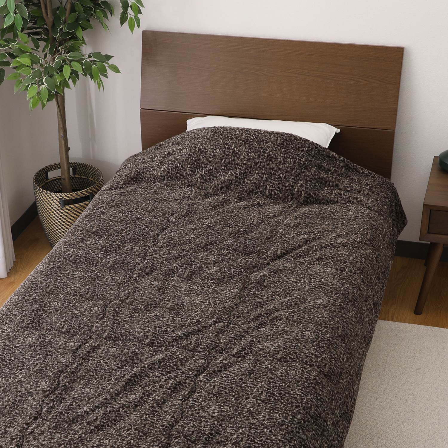 ＜シングル＞ ロマンス岩盤浴 天然鉱石の蓄熱効果で暖かい！ あったかやわらか ボアふとん