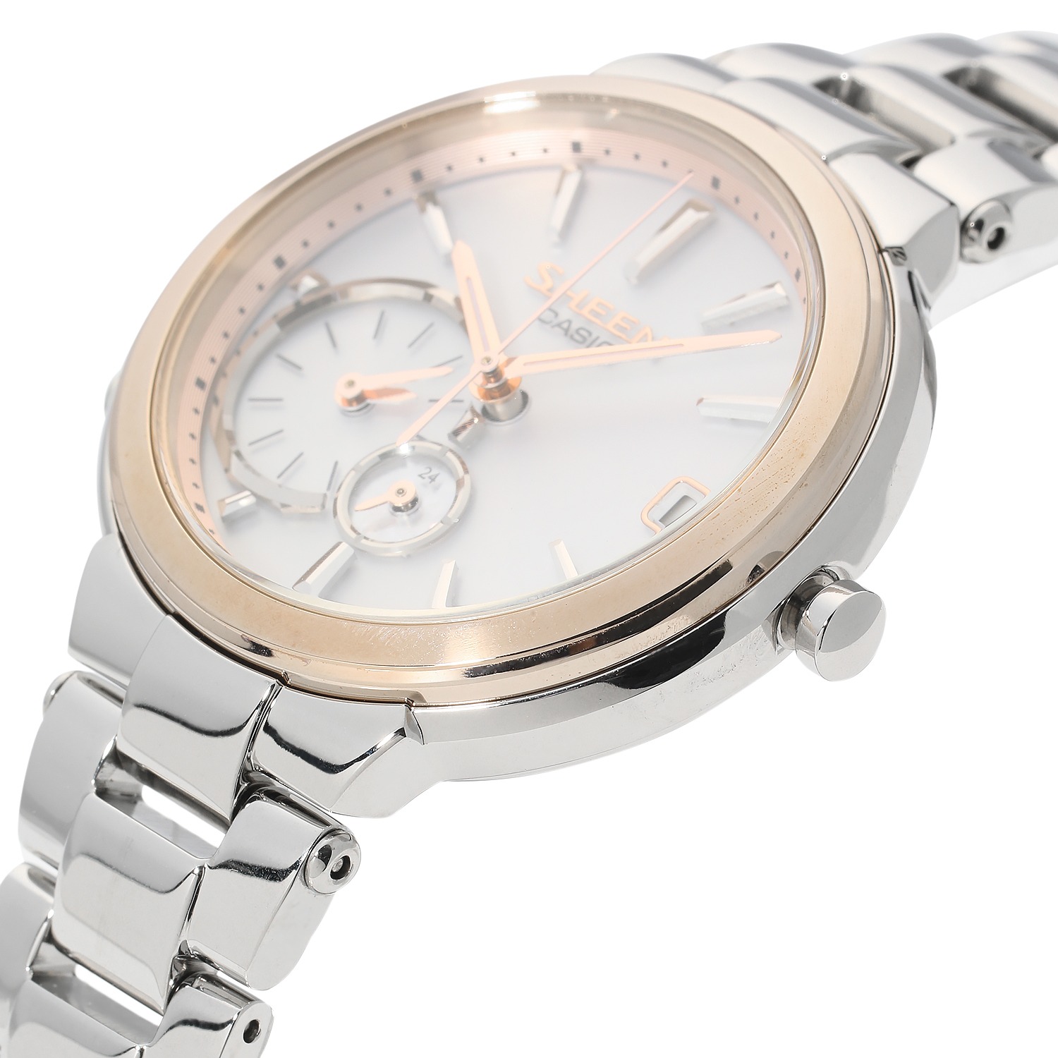 カシオ
レディース
ソーラー腕時計
“ＳＨＥＥＮ（シーン）”
＜ステンレスバンド＞