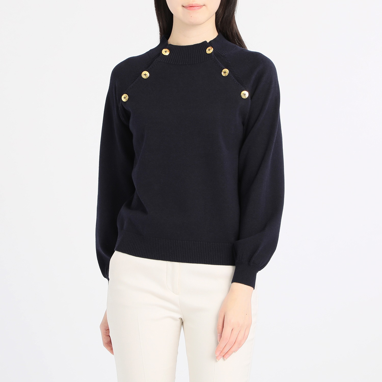 アプローズアンドコー
ニューヨーク
マリンテイストボタン
アクセント
ニットプルオーバー