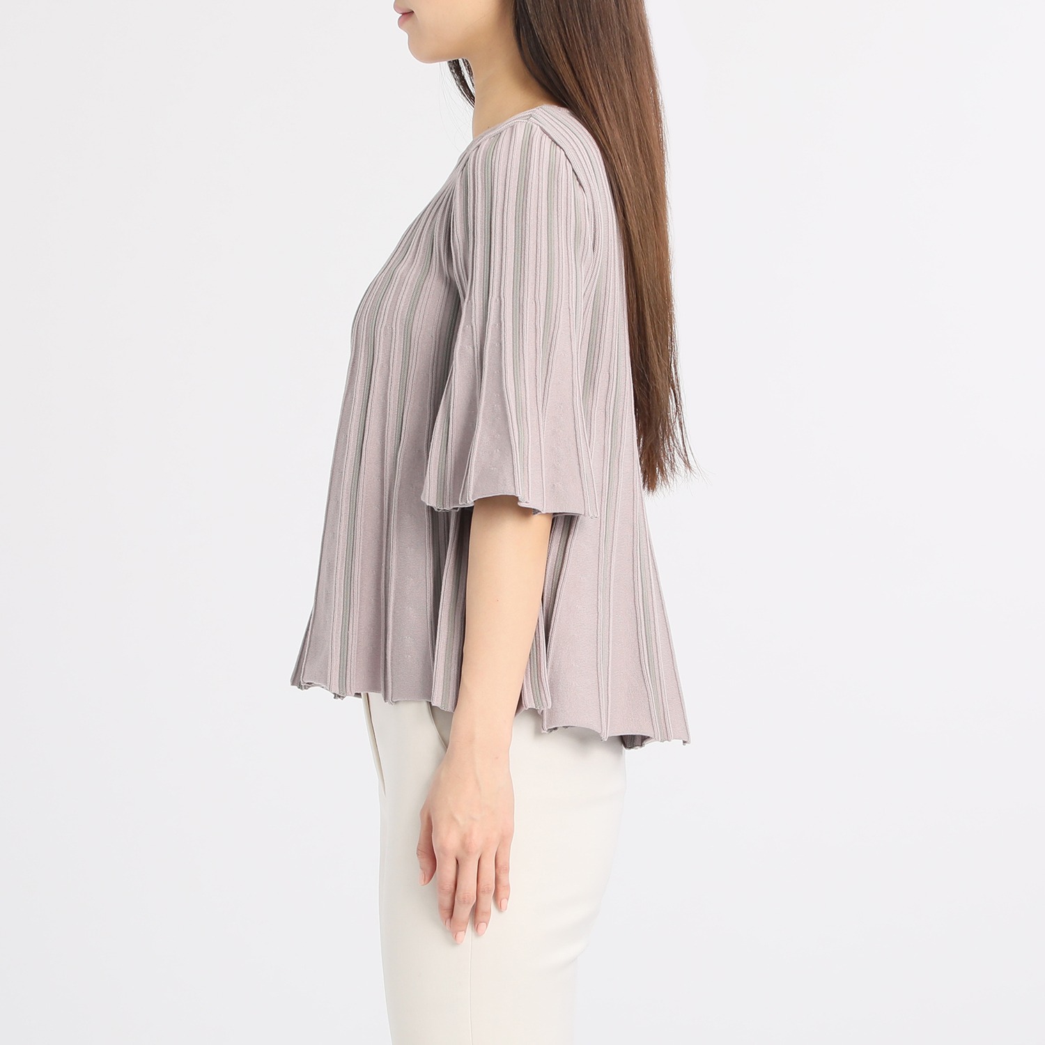 アール　アンド　エム
フェルガーナ
フェルガナコットン混
ストライプ柄プルオーバー