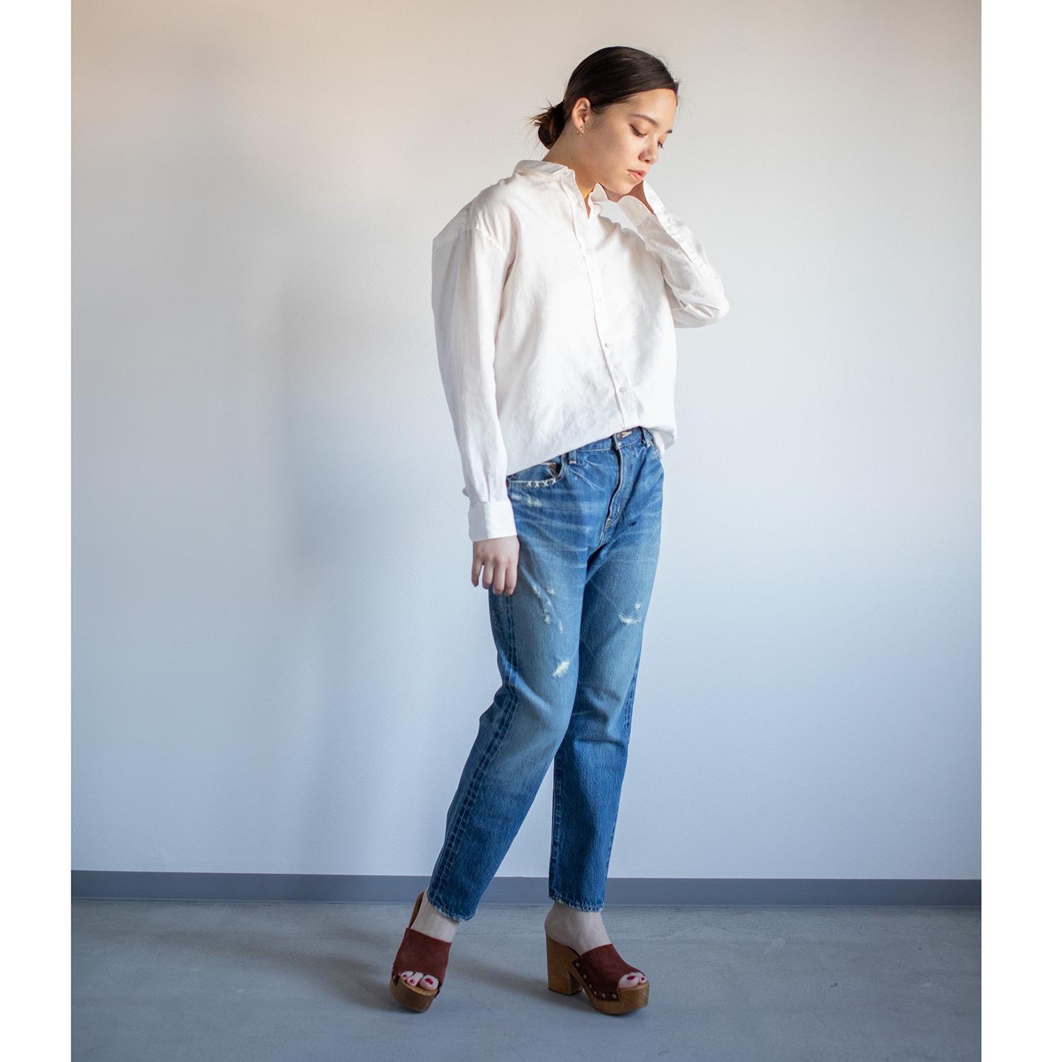 レア　ジェム
日本製生地使用！
ヨーロッパリネン
ビッグシルエットシャツ