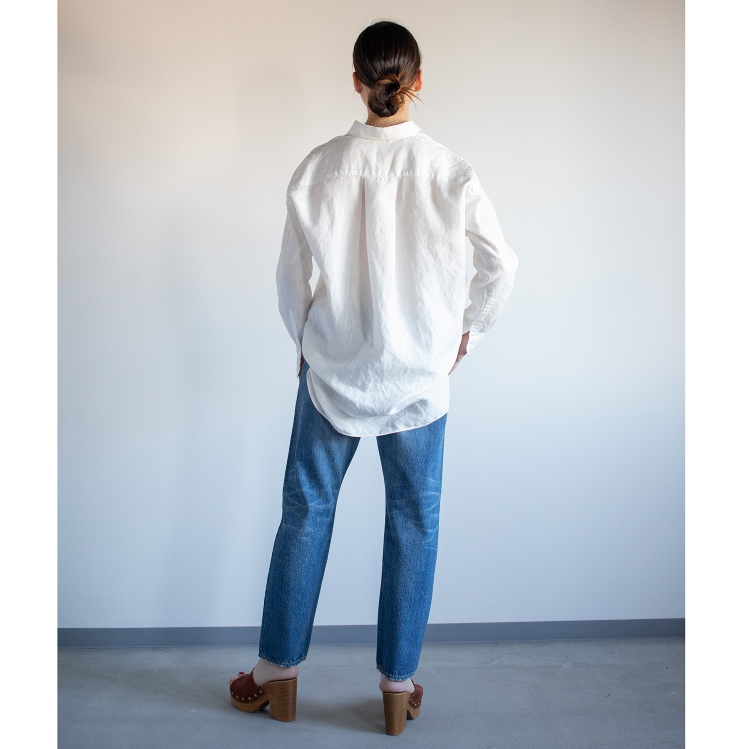 レア　ジェム
日本製生地使用！
ヨーロッパリネン
ビッグシルエットシャツ