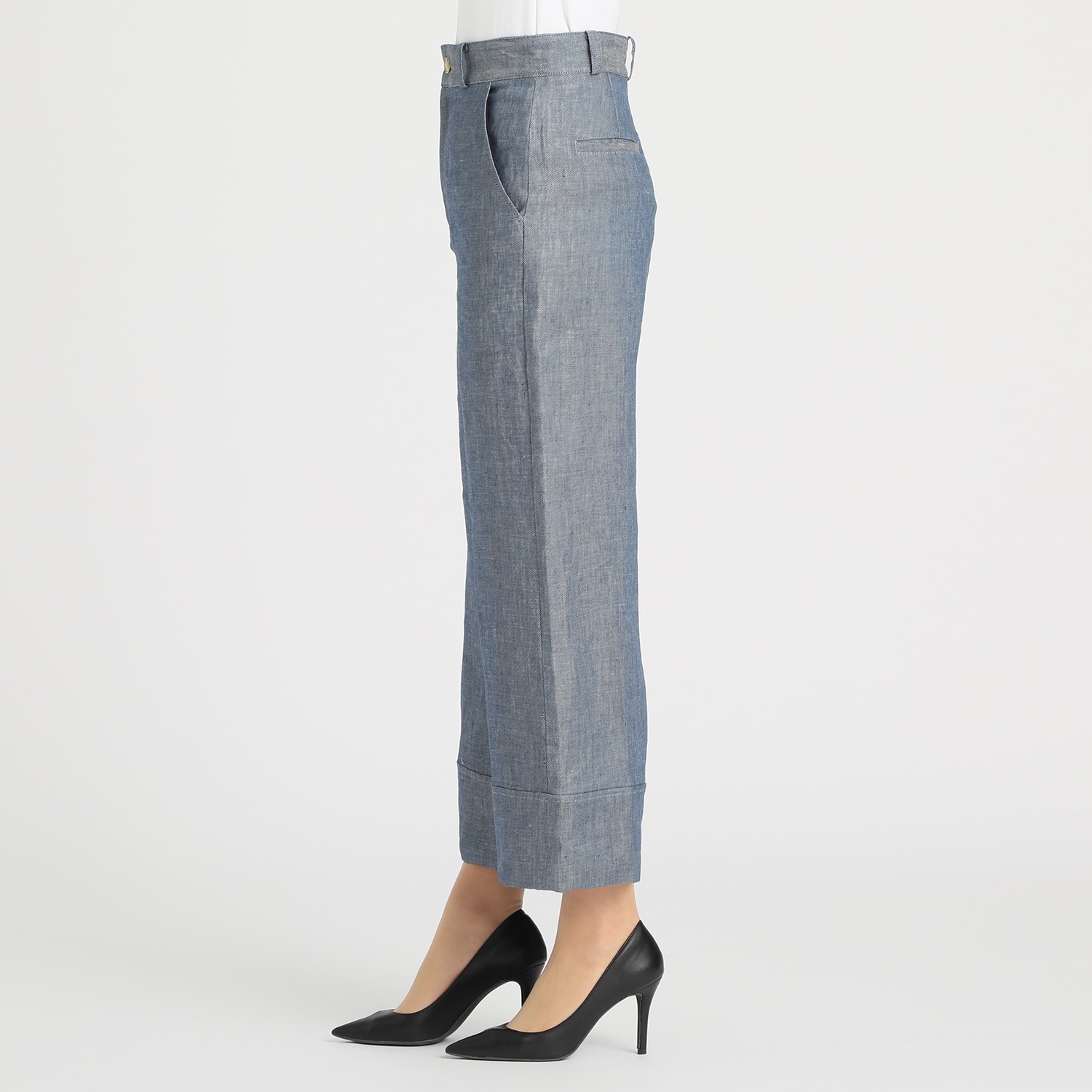 レア　ジェム
ヨーロッパリネン
ＪＡＰＡＮ　ＭＡＤＥ
デニムワイドパンツ