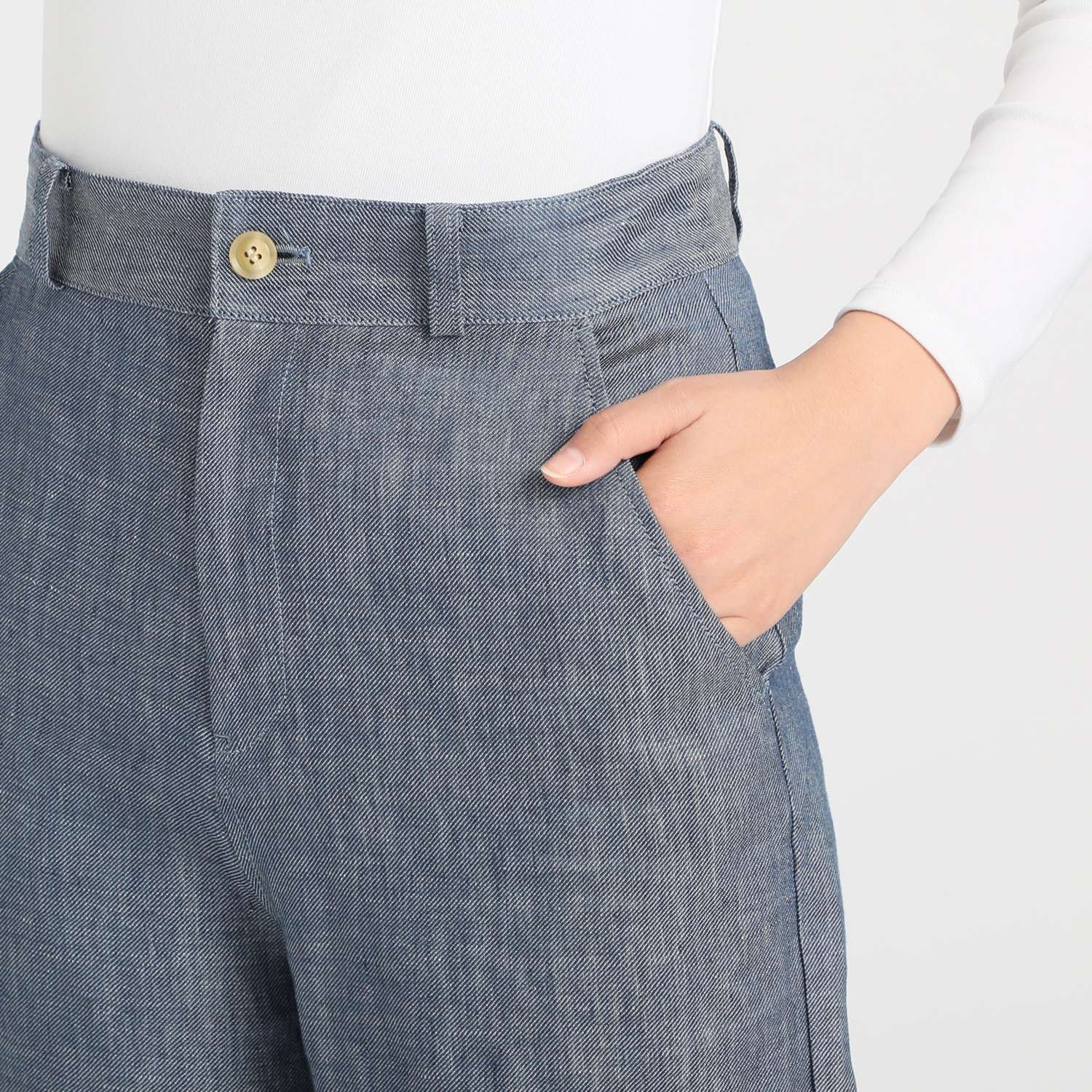 レア　ジェム
ヨーロッパリネン
ＪＡＰＡＮ　ＭＡＤＥ
デニムワイドパンツ