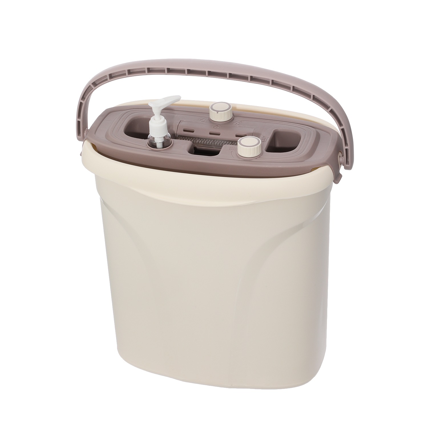 手を汚さずに
洗浄＆水切りが簡単！
３層構造バケツ付
スマートモップ