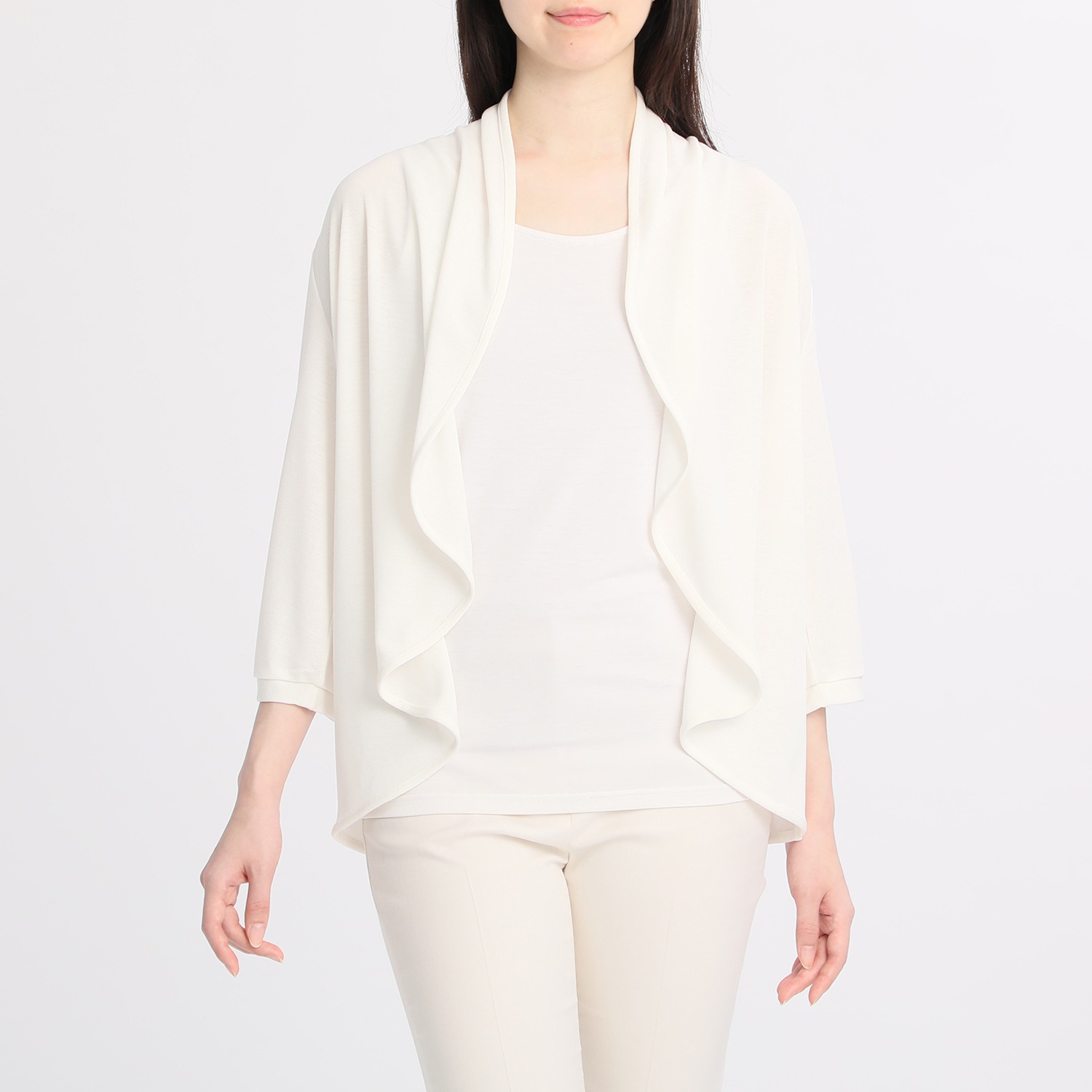 コンファン
ドレープデザイン
七分袖カーディガン