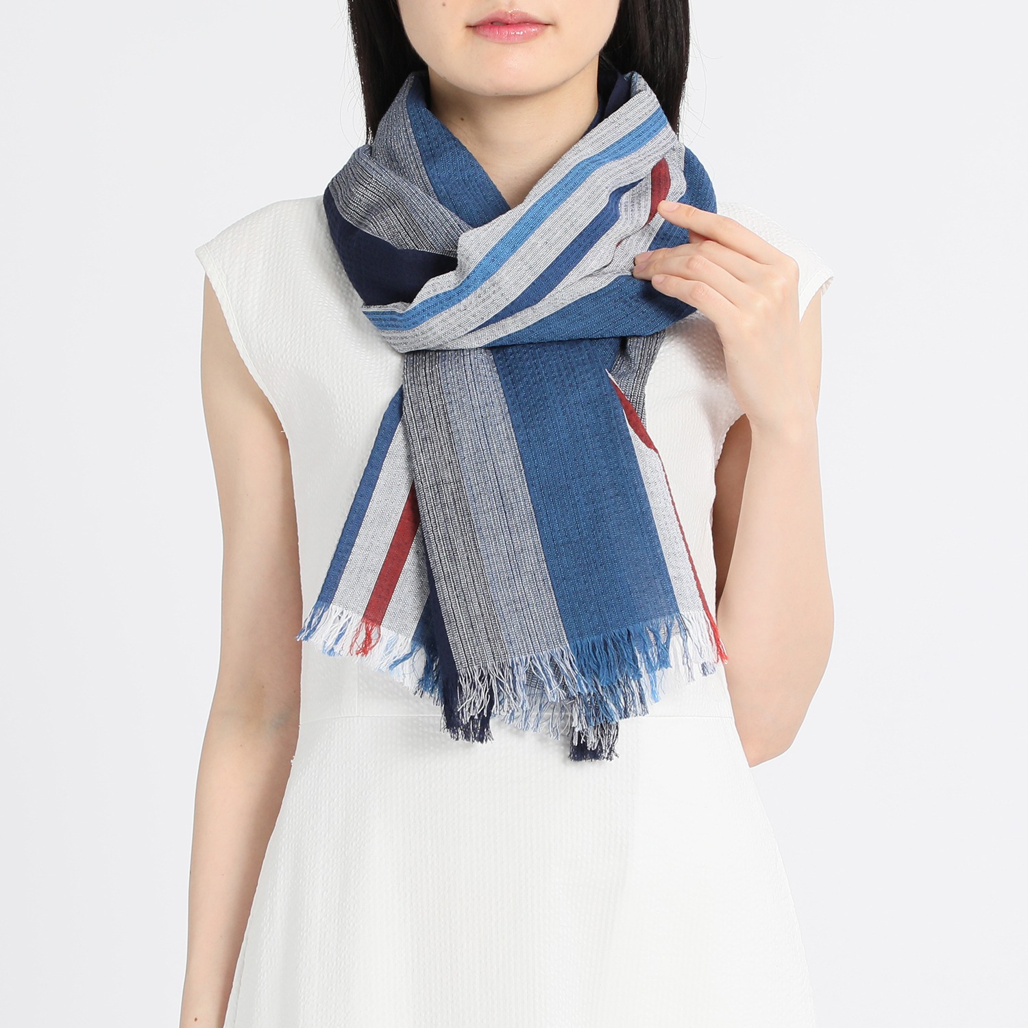 フレア　ブラックレーベル
阿波正藍しじら織
グラデーションストール