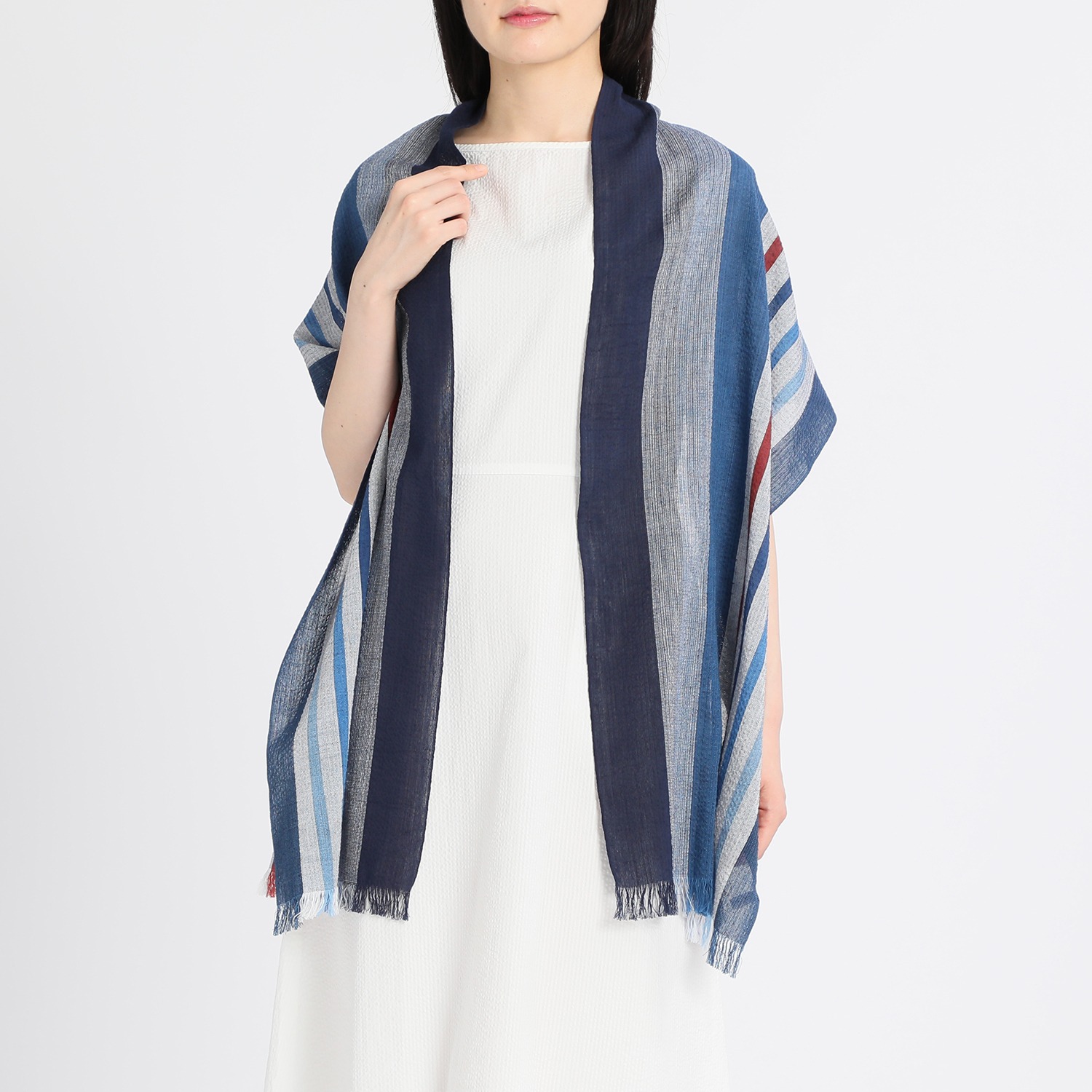 フレア　ブラックレーベル
阿波正藍しじら織
グラデーションストール