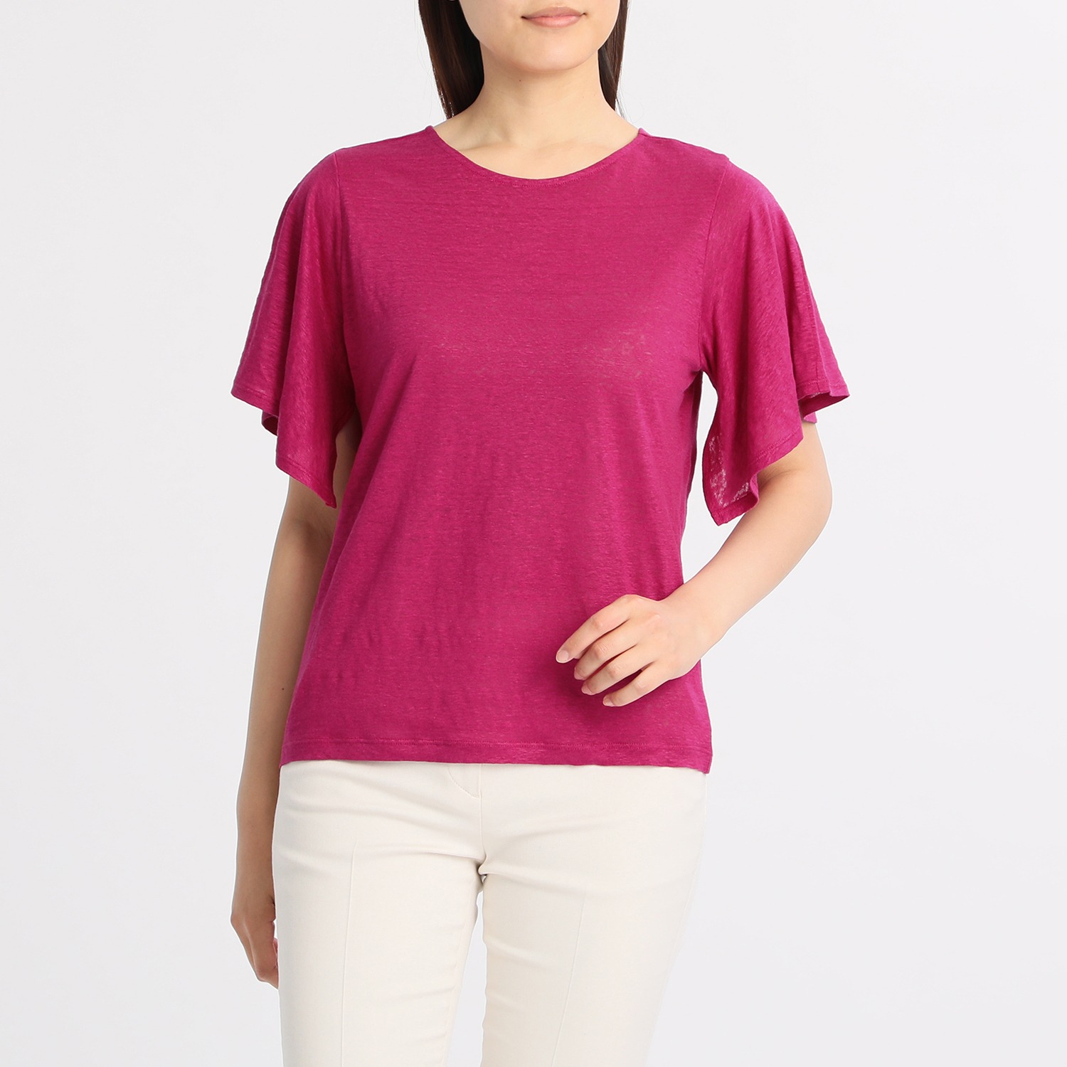 バーチ　ドゥエ
ノルマンディー産リネン
フレアースリーブ
２ウェイプルオーバー