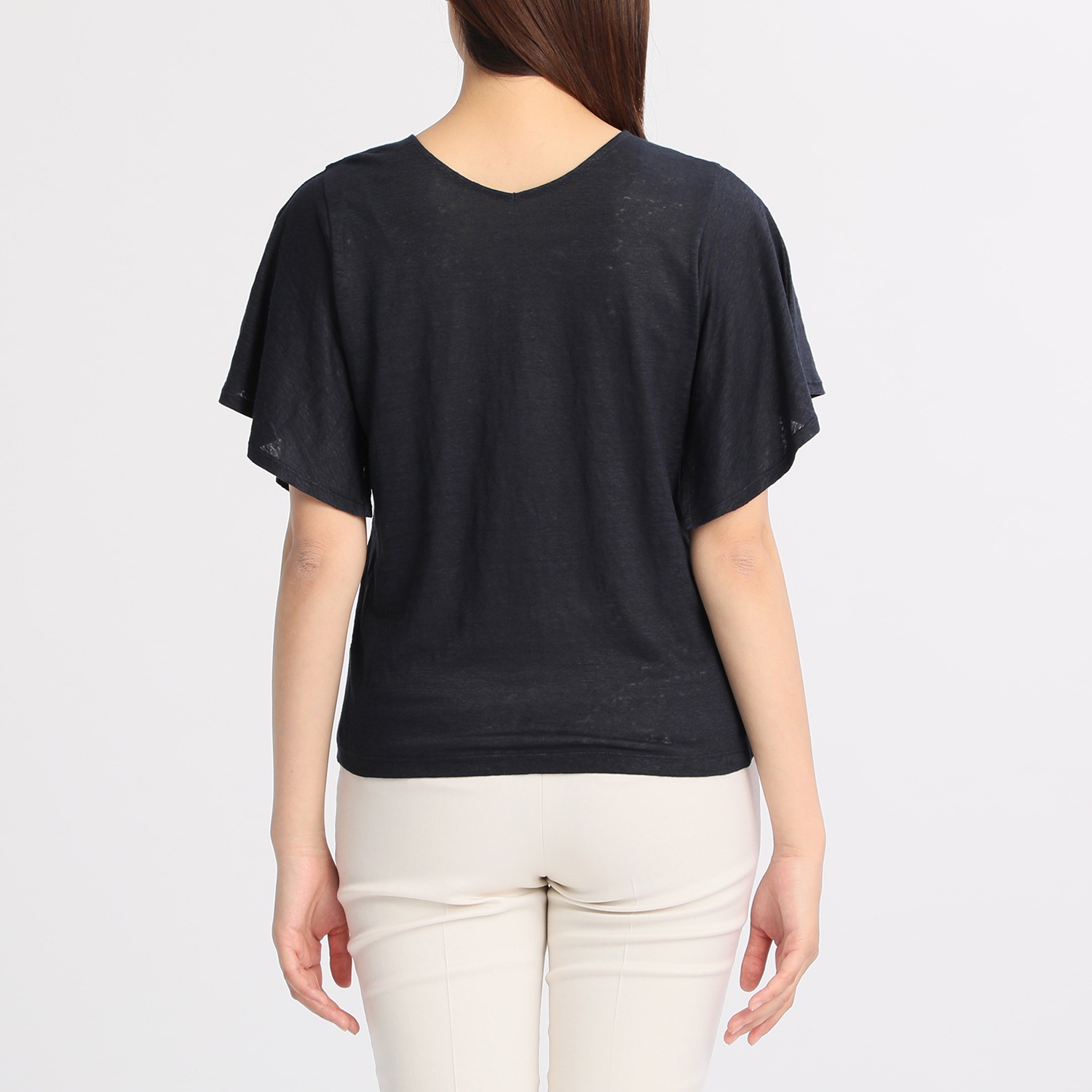 バーチ　ドゥエ
ノルマンディー産リネン
フレアースリーブ
２ウェイプルオーバー