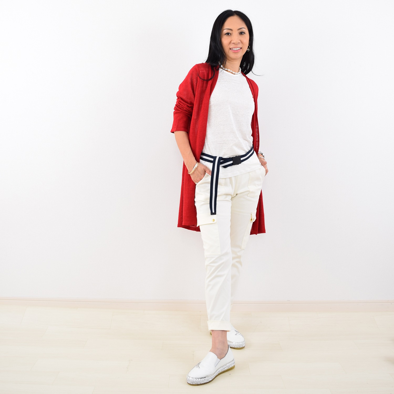 バーチ　ドゥエ
ノルマンディー産リネン
フレアースリーブ
２ウェイプルオーバー