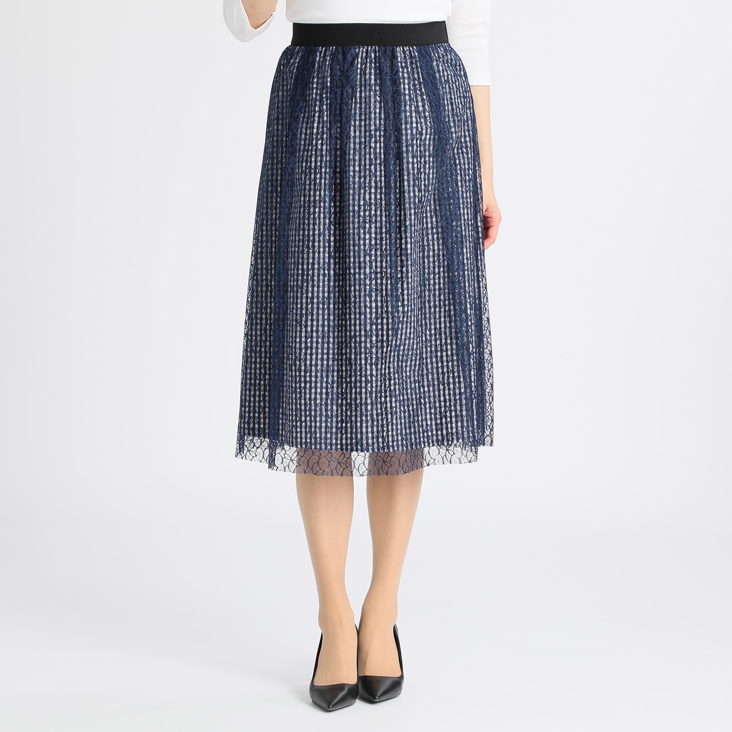 ボン・サンス
チュールレース
レイヤードデザイン
チェック柄スカート