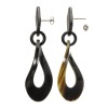 ミル・レーヴ 水牛 ツイストデザイン スウィング イヤリング／ピアス