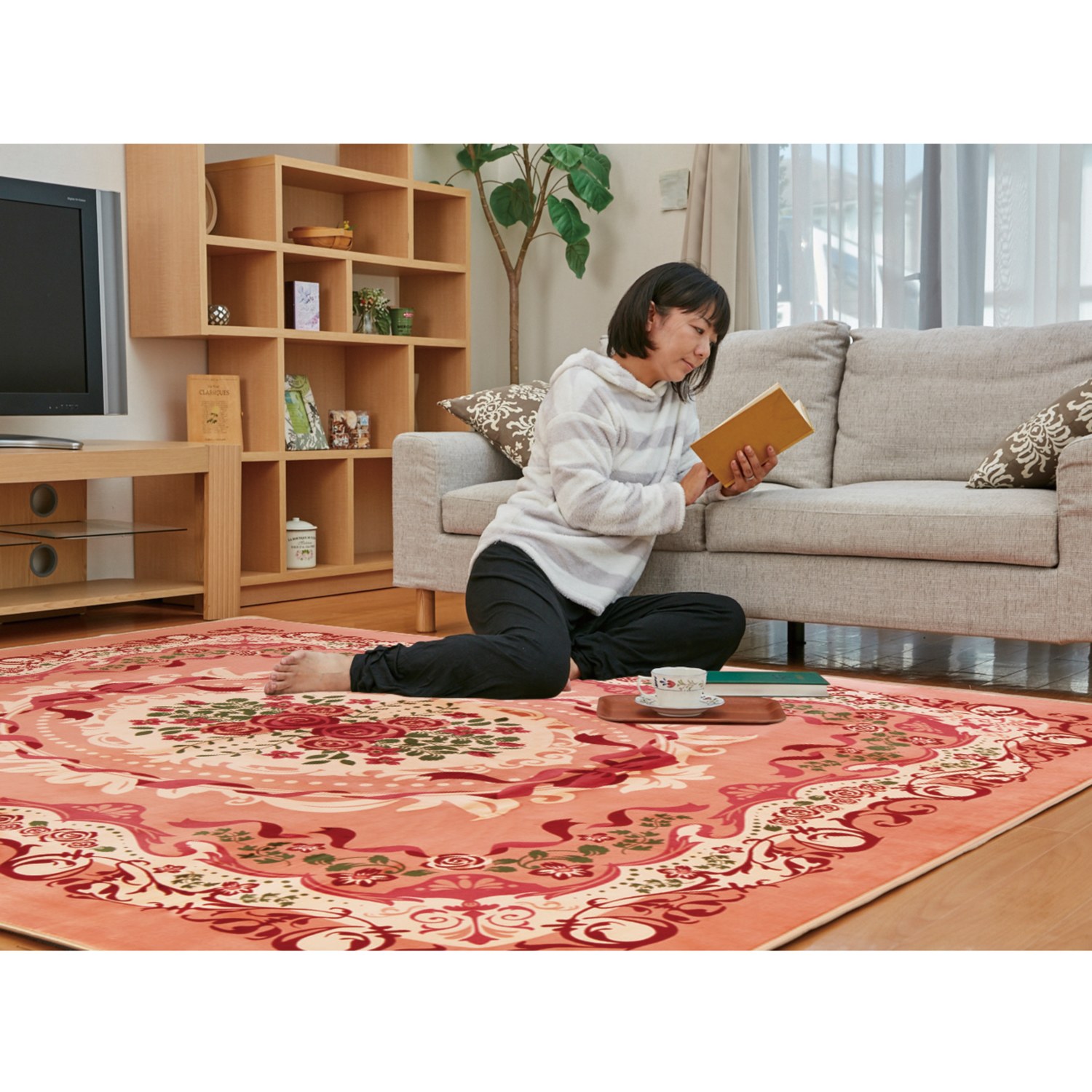 ＜２畳用サイズ＞ふんわりなめらかな肌触り フランネルカバー付 電気ホットカーペット