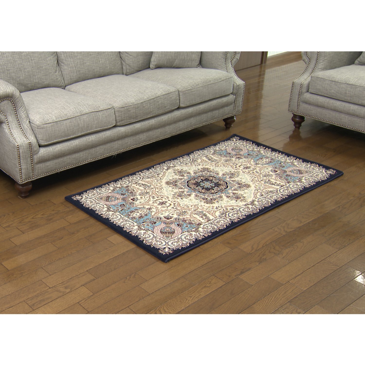 ＜８０×１４０ｃｍ＞エジプト製 緻密な織りと 柔らかく繊細な肌触り ウィルトン織 高級ペルシャンカーペット “ロイヤルタピス” 