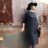 アプローズアンドコー ニューヨーク レースアクセント ニットワンピース