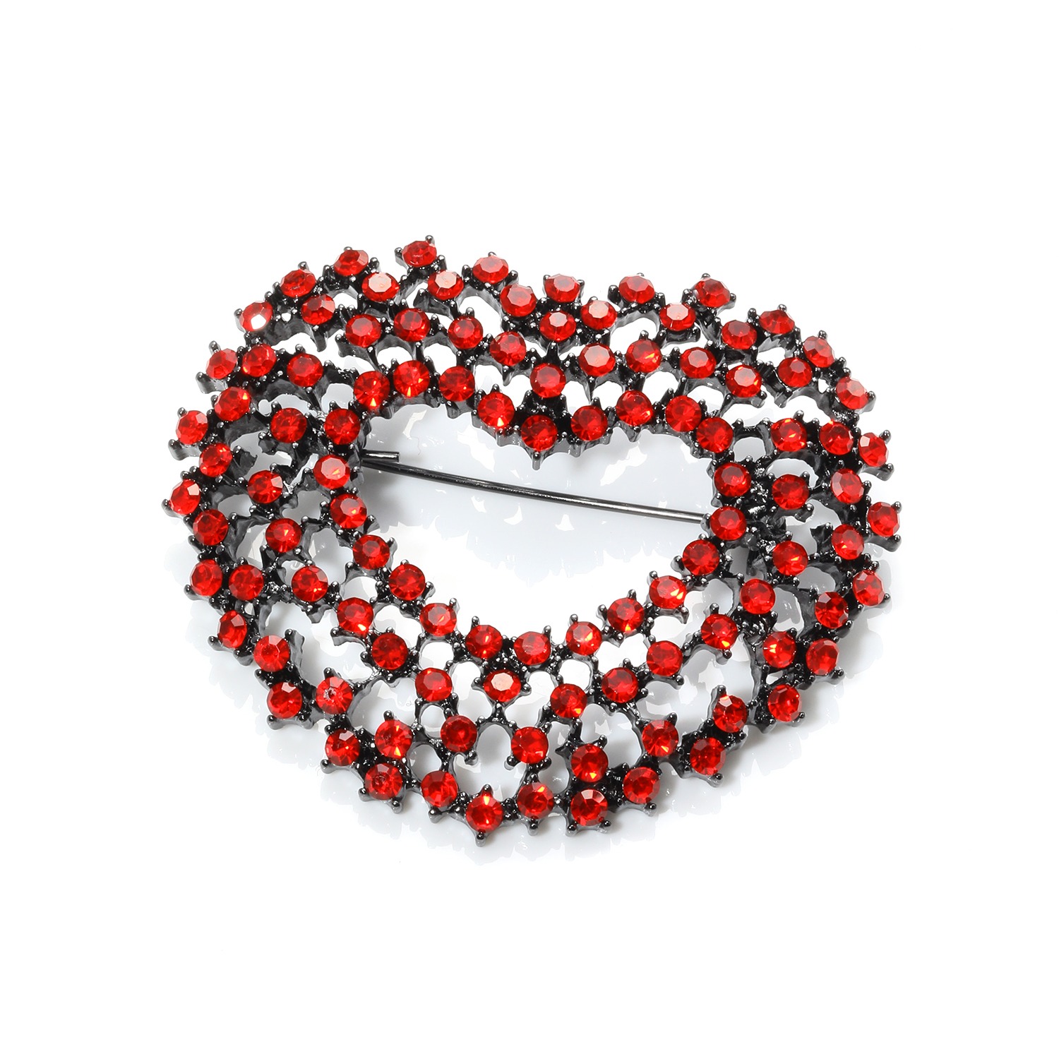 マダムヒロコ ビジュウ ハートモティーフ ブローチ “レッドターゲット”