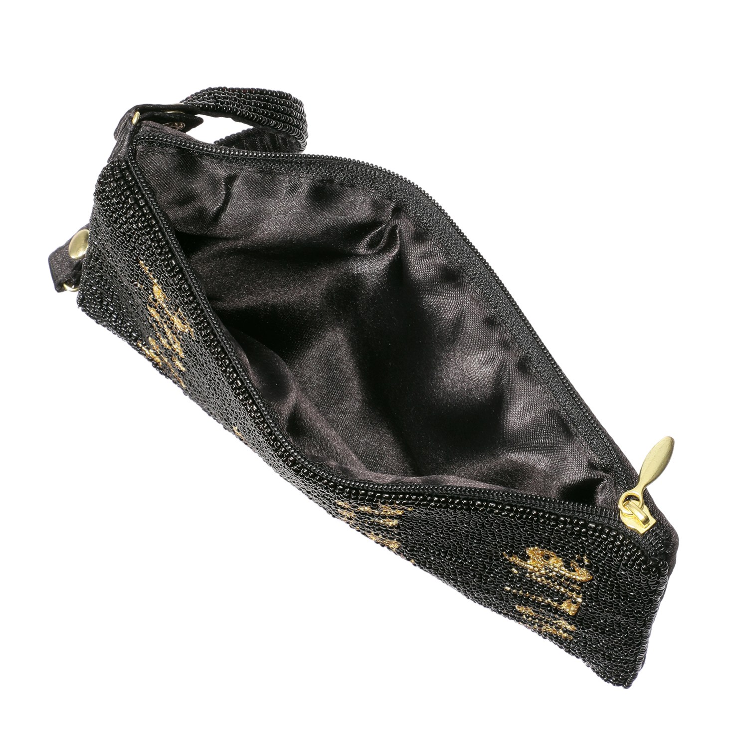 マダムヒロコ ビーズ刺しゅう ポケットみたいに使える ポーチ “ノーエレガンス、ノーライフ”