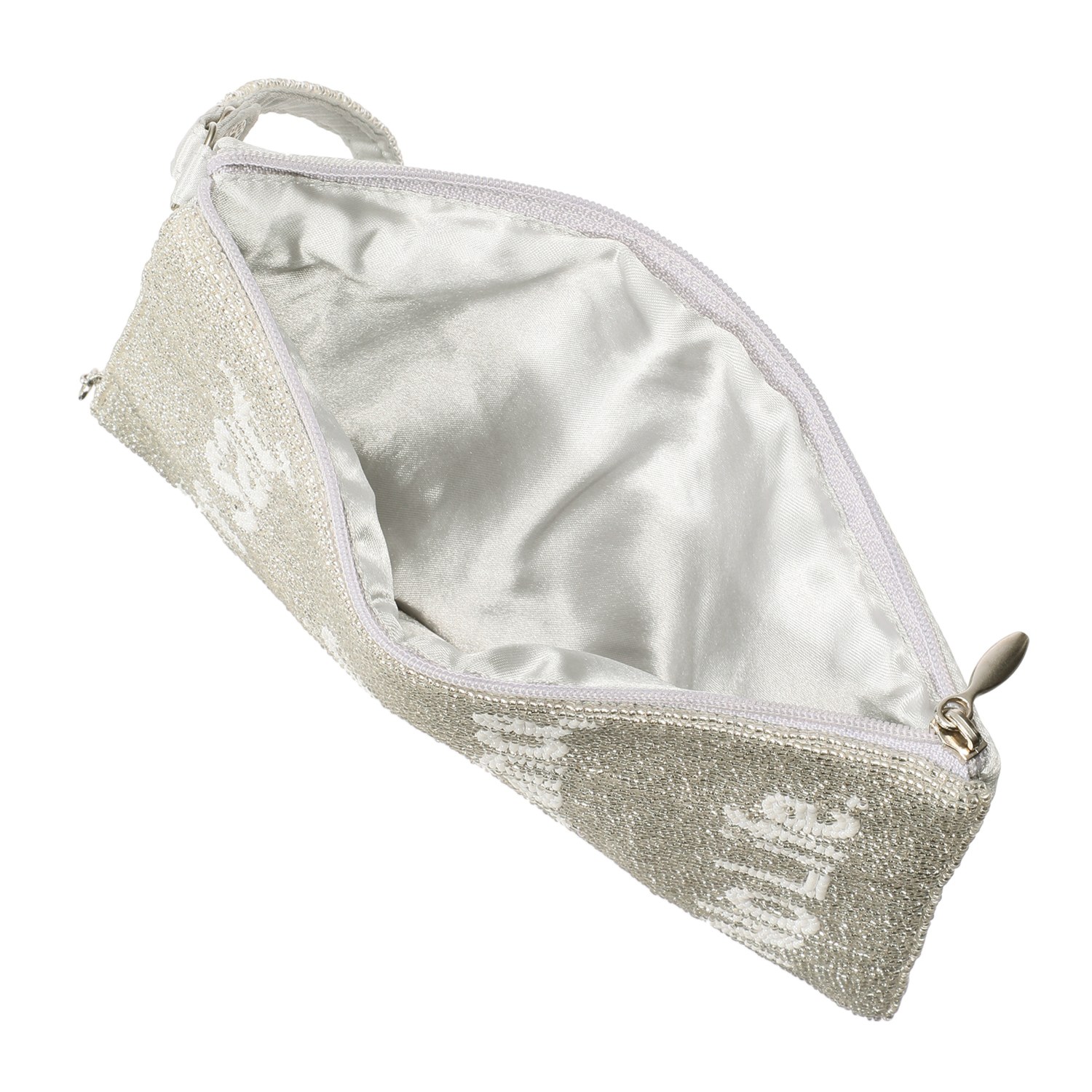 マダムヒロコ ビーズ刺しゅう ポケットみたいに使える ポーチ “ノーエレガンス、ノーライフ”