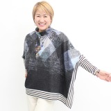 ダジュール 切替デザイン ポンチョ風 プルオーバー