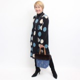 ダジュール ドット柄 ハイネック ニットチュニック