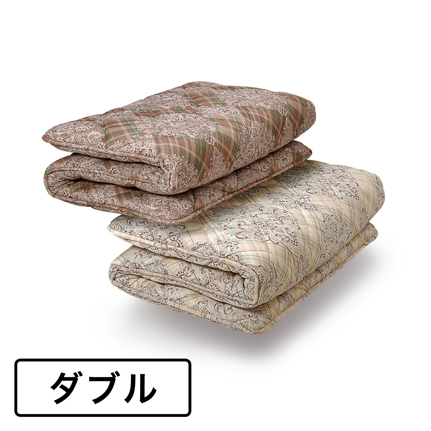 ＜ダブル＞
西川
３つの硬さで腰がラク！
軽量！トリプルタッチ
防ダニ生地の体圧分散敷きふとん
